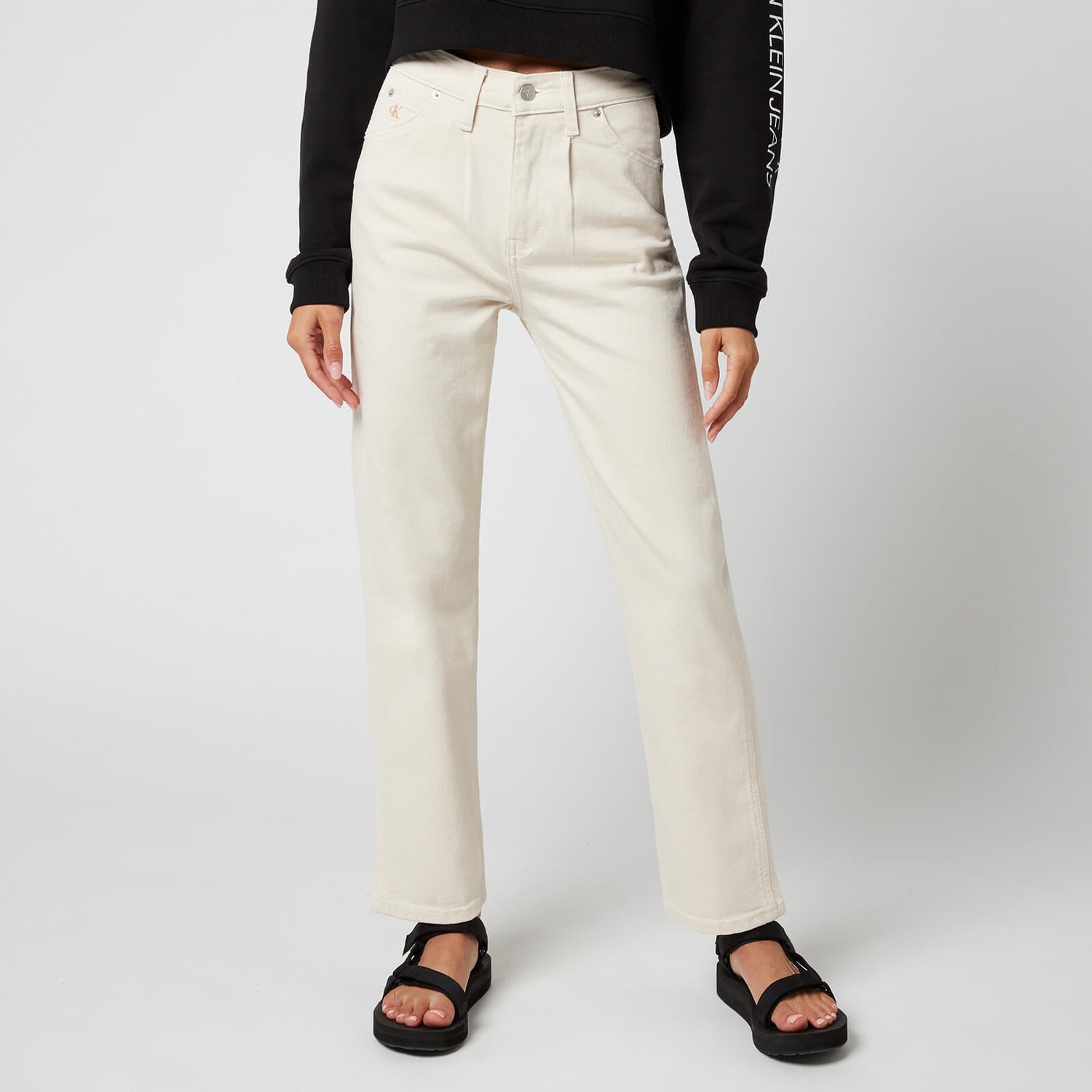 Calvin Klein Jeans Women's High Rise Straight Ankle Jeans - Denim Light