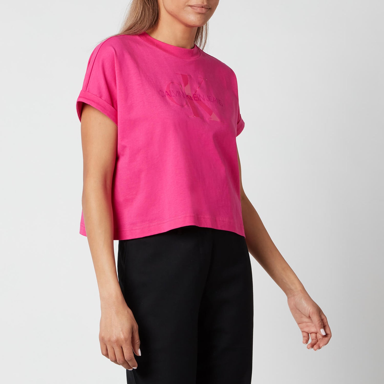 Calvin Klein Jeans Women's Tonal Monogram T-Shirt - Party Pink