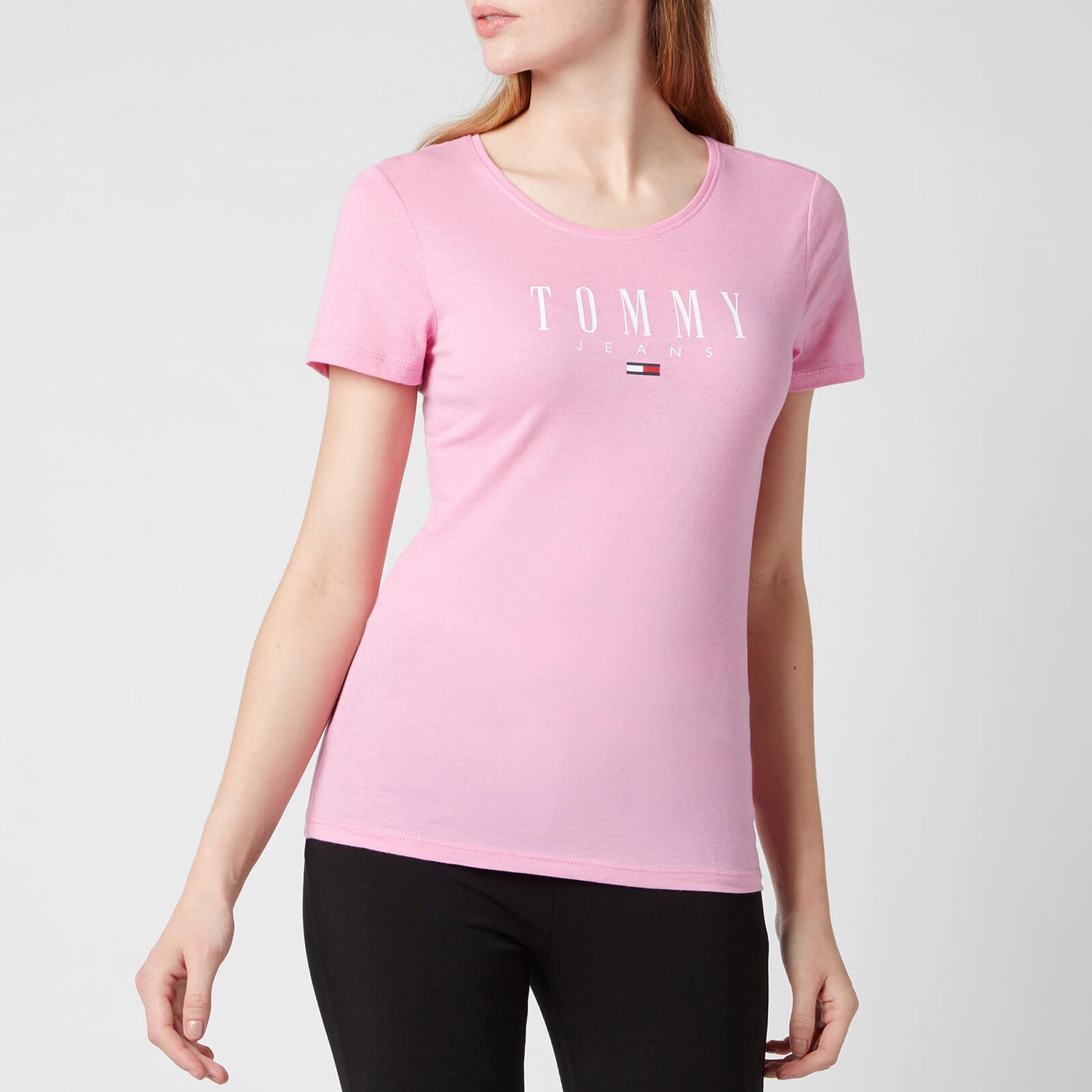 Tommy Jeans Women's TJW Essential Skinny Logo T-Shirt - Pink Daisy