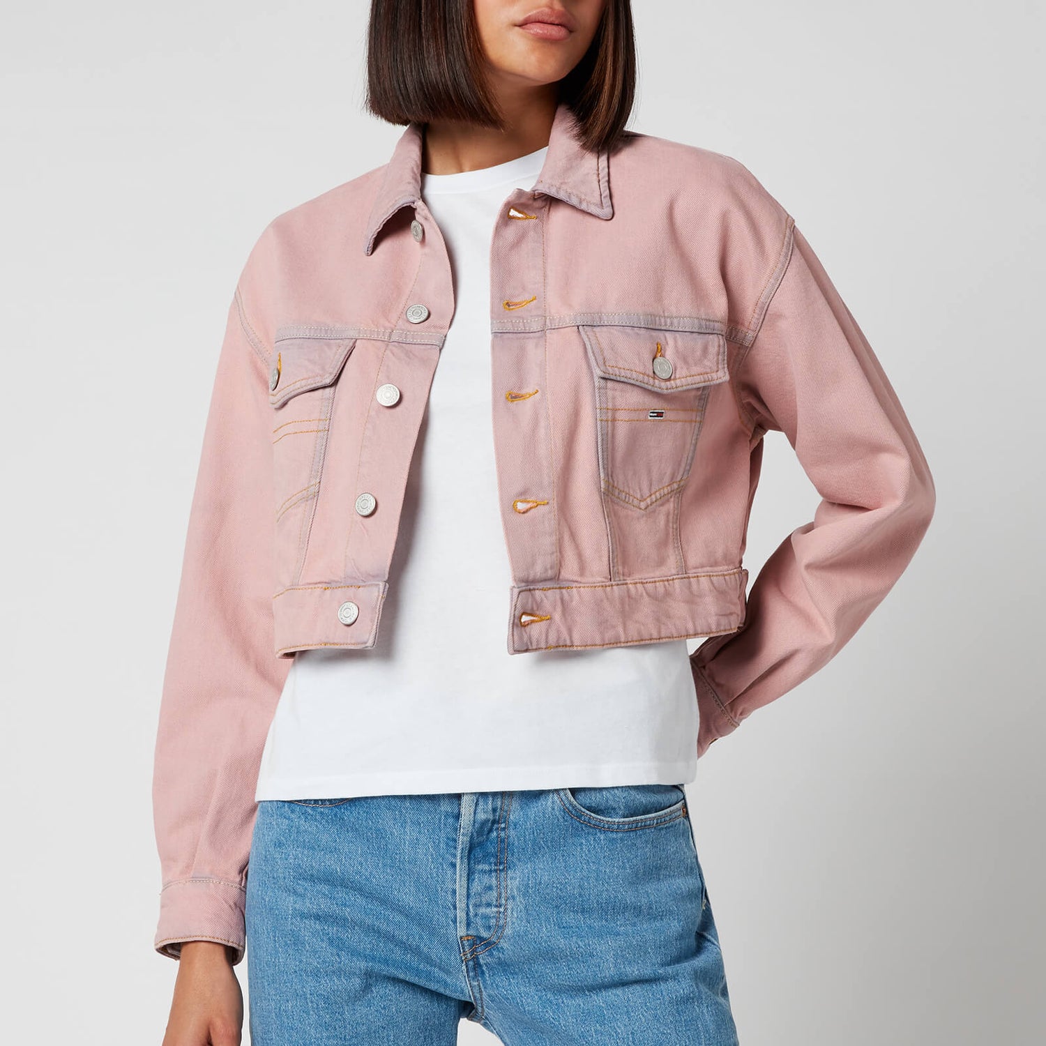 Tommy Jeans Women's Cropped Trucker Jacket PDC - Pink Daisy