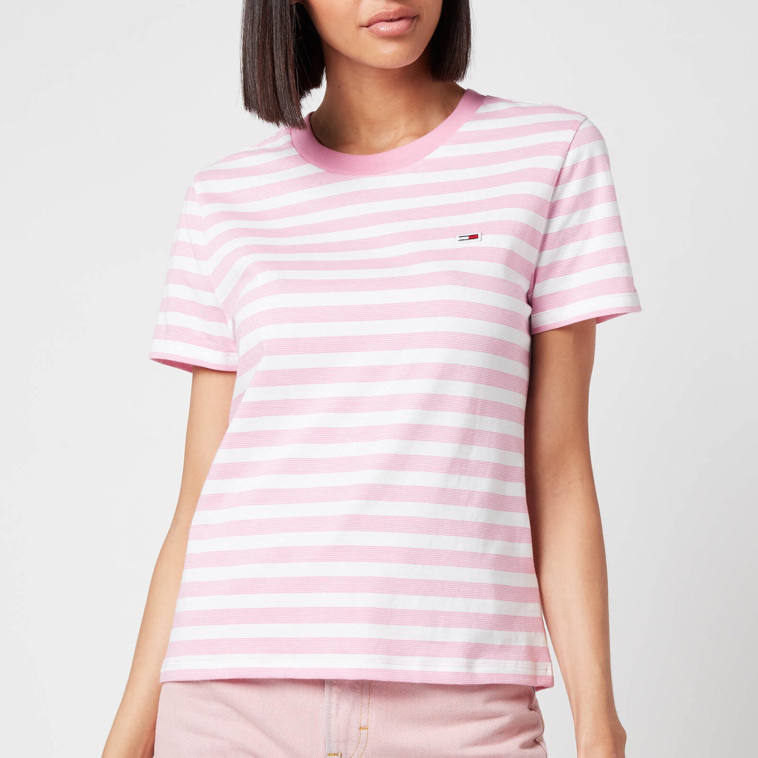 Tommy Jeans Women's TJW Tommy Classics Stripe T-Shirt - Pink Daisy