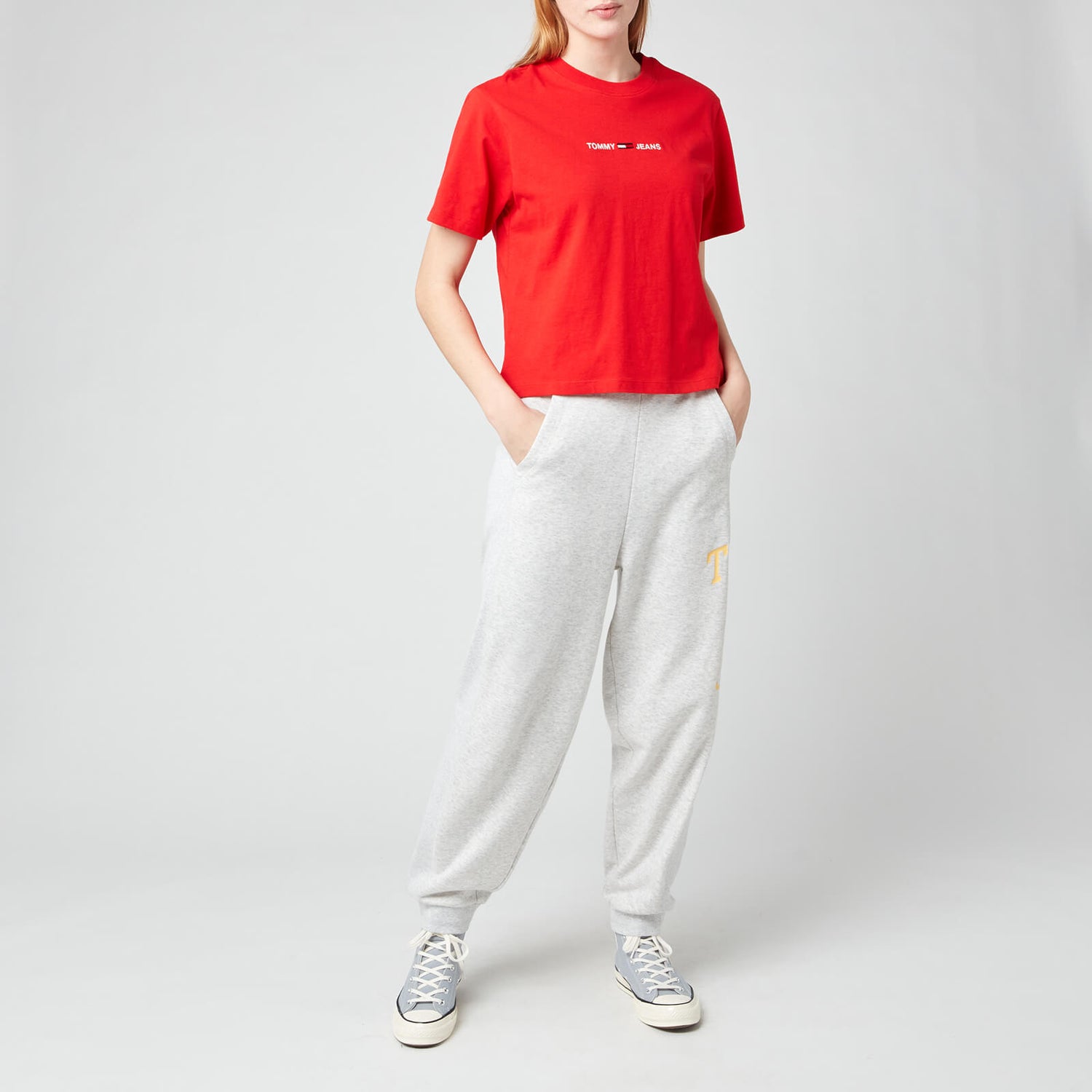 Women\'s Linear - TJW Jeans T-Shirt Logo Tommy Crimson Deep