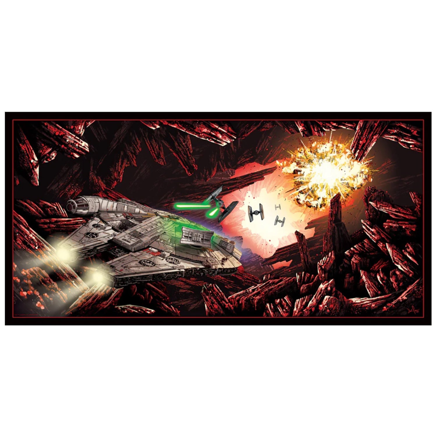 Star Wars "The Falcon on Crait" Lithograph by Derek Payne