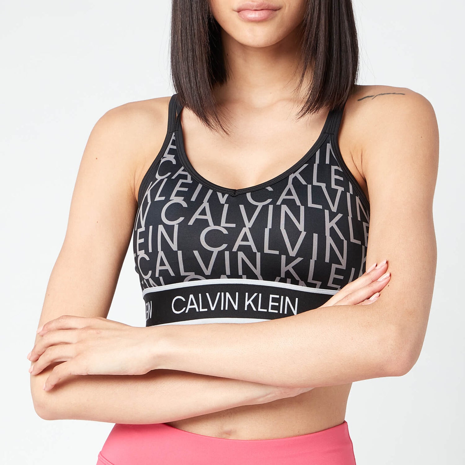 Calvin Klein Performance Women's Sports Bra - CK Black AOP