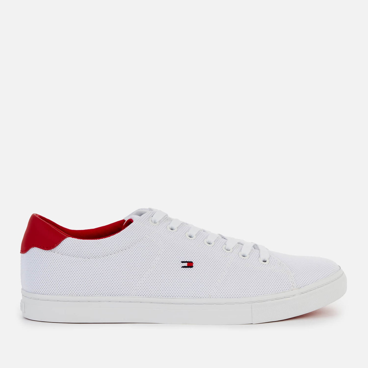 Tommy Hilfiger Men's Sustainable Essential Knit Vulcanised Trainers - White/Primary Red