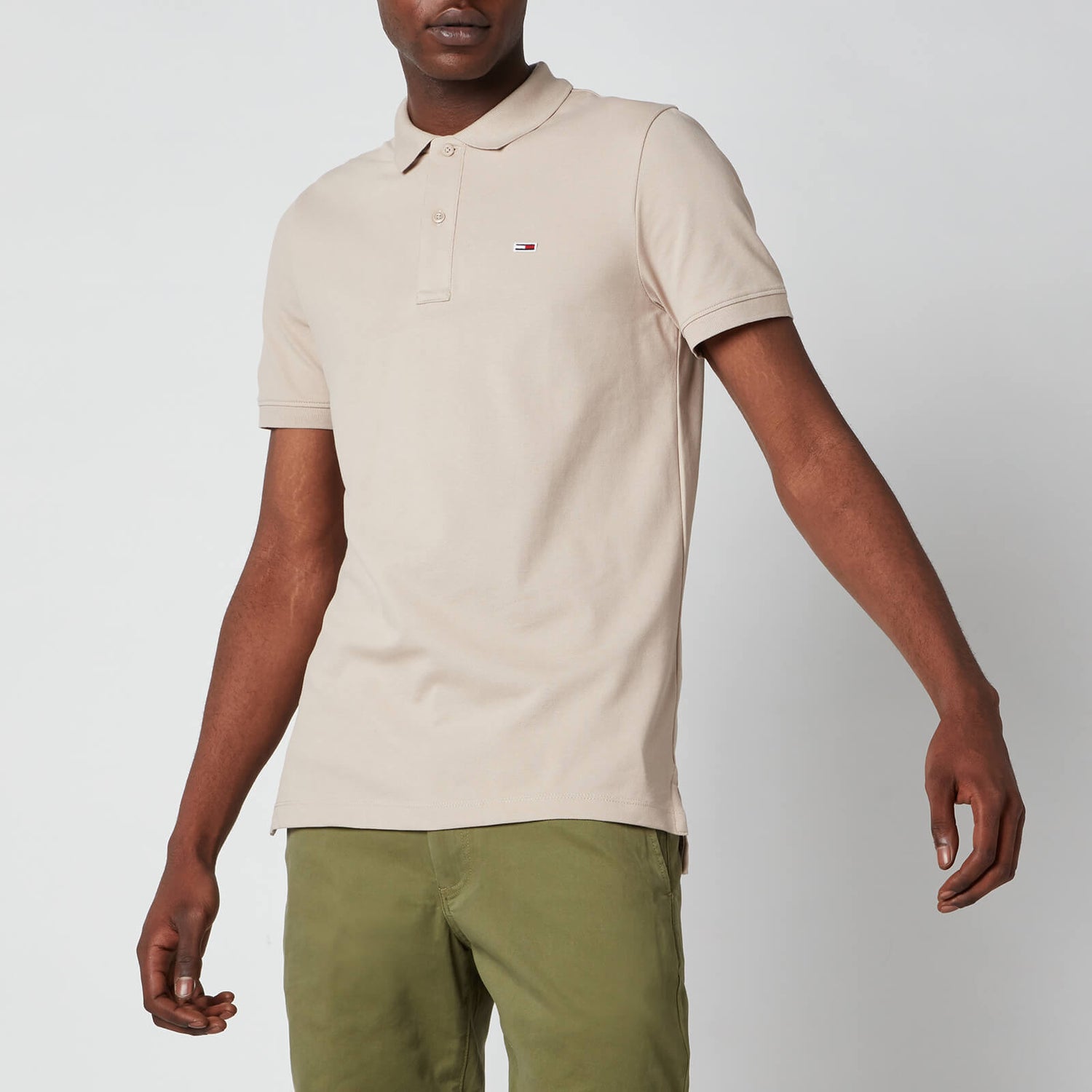 Tommy Jeans Men's Classic Slim Fit Stretch Polo Shirt - Soft Beige