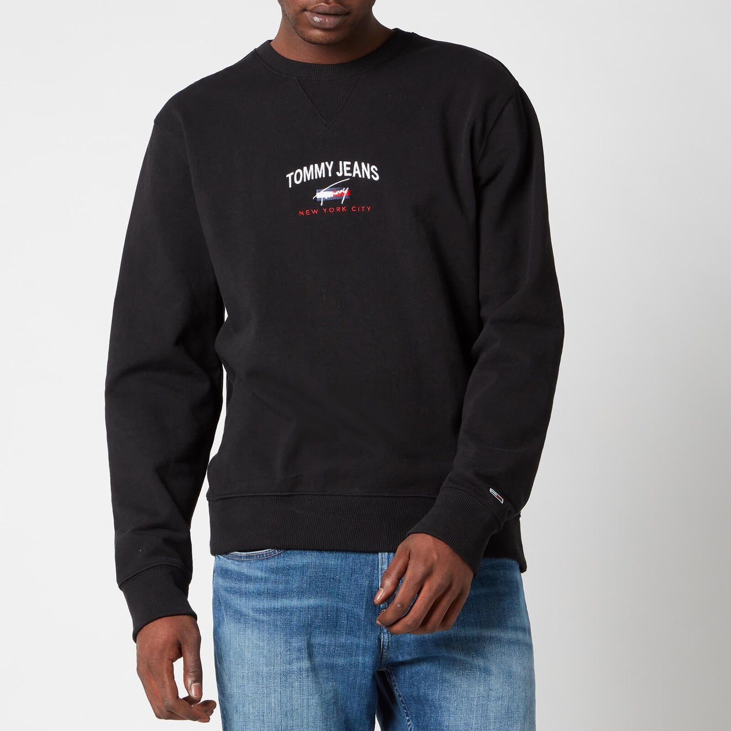 Tommy Jeans Men's Timeless Logo Crewneck Sweatshirt - Black