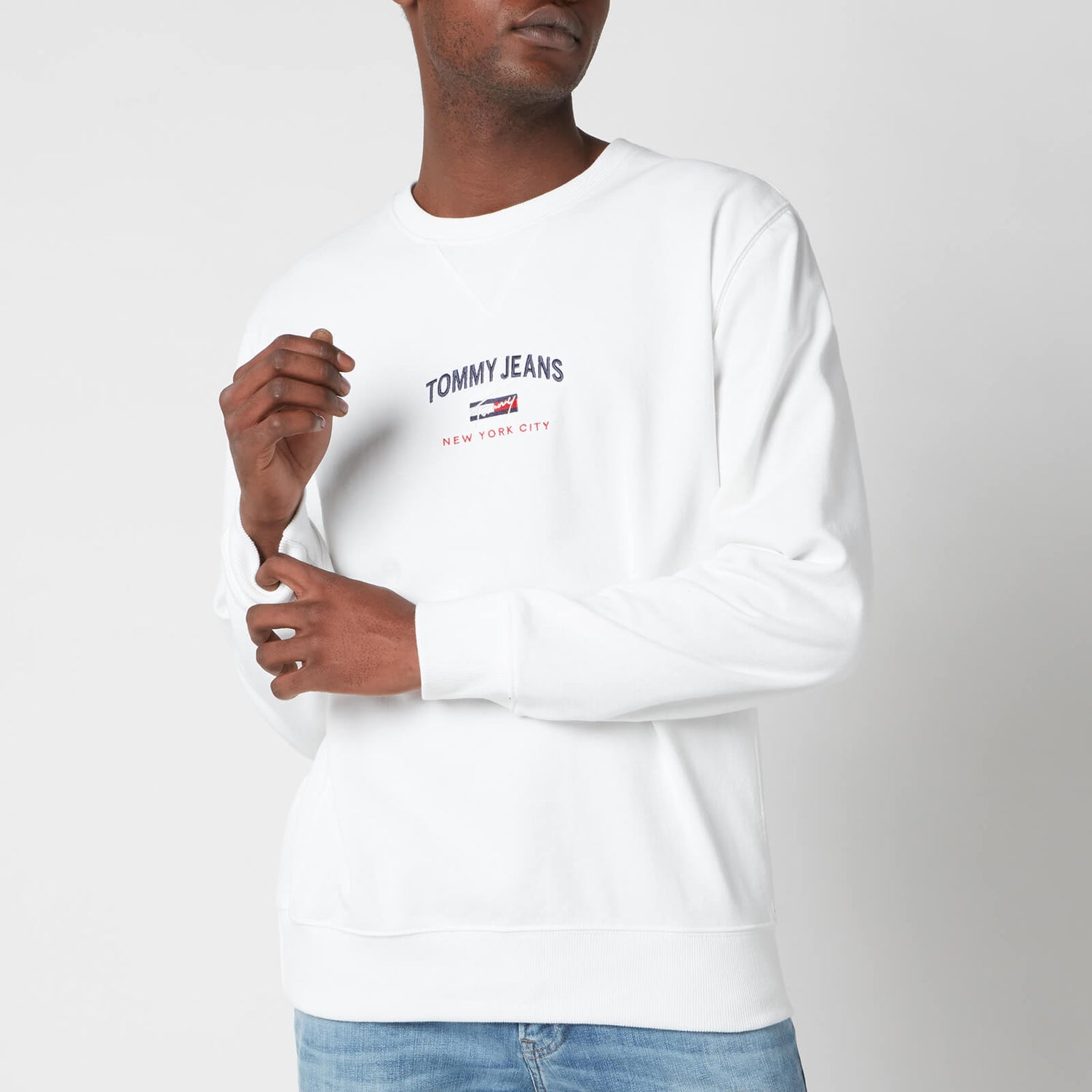 Tommy Jeans Men's Timeless Logo Crewneck Sweatshirt - White
