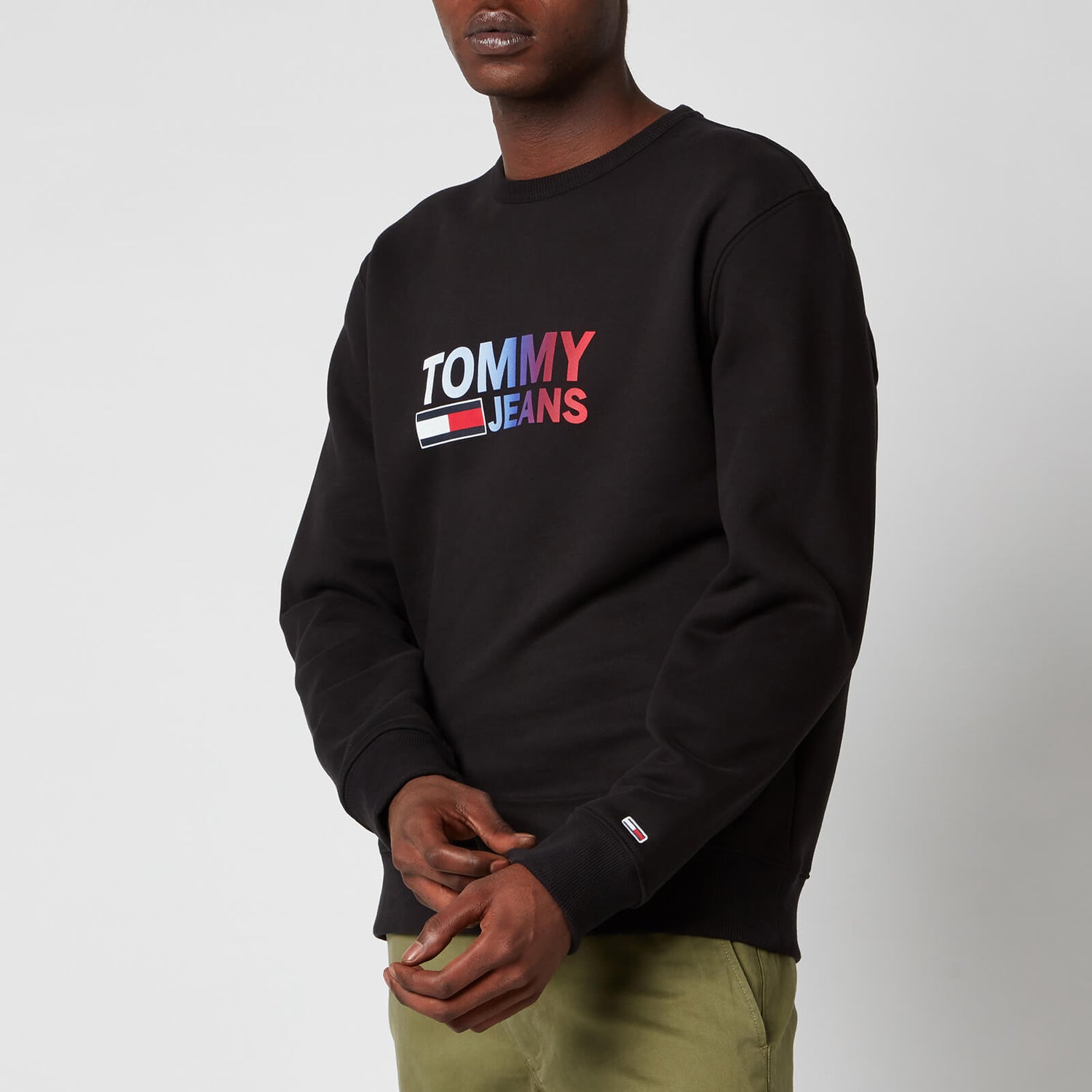 Tommy Jeans Men's Ombre Corporation Logo Crewneck Sweatshirt - Black