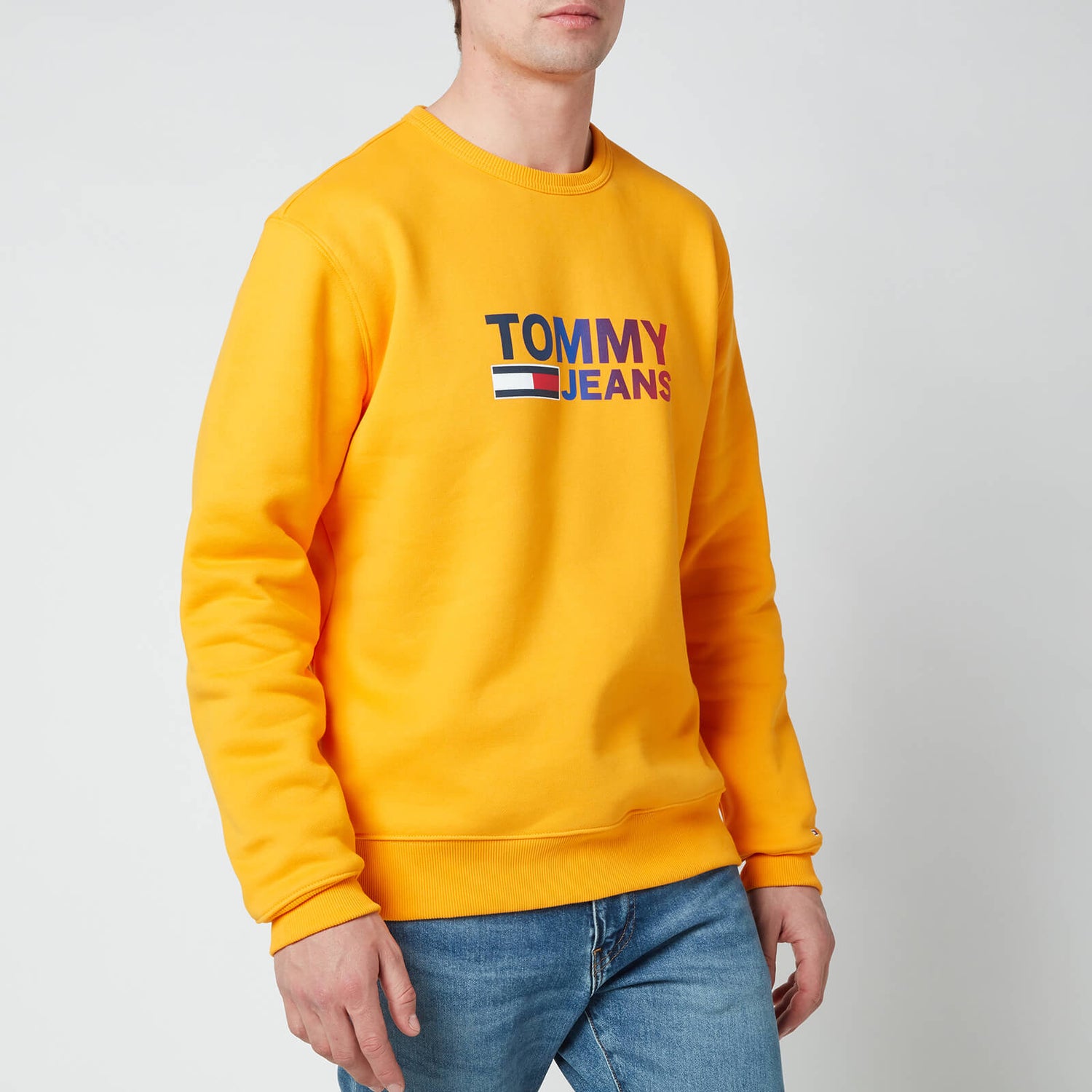 Tommy Jeans ombre corp logo sweatshirt in florida orange