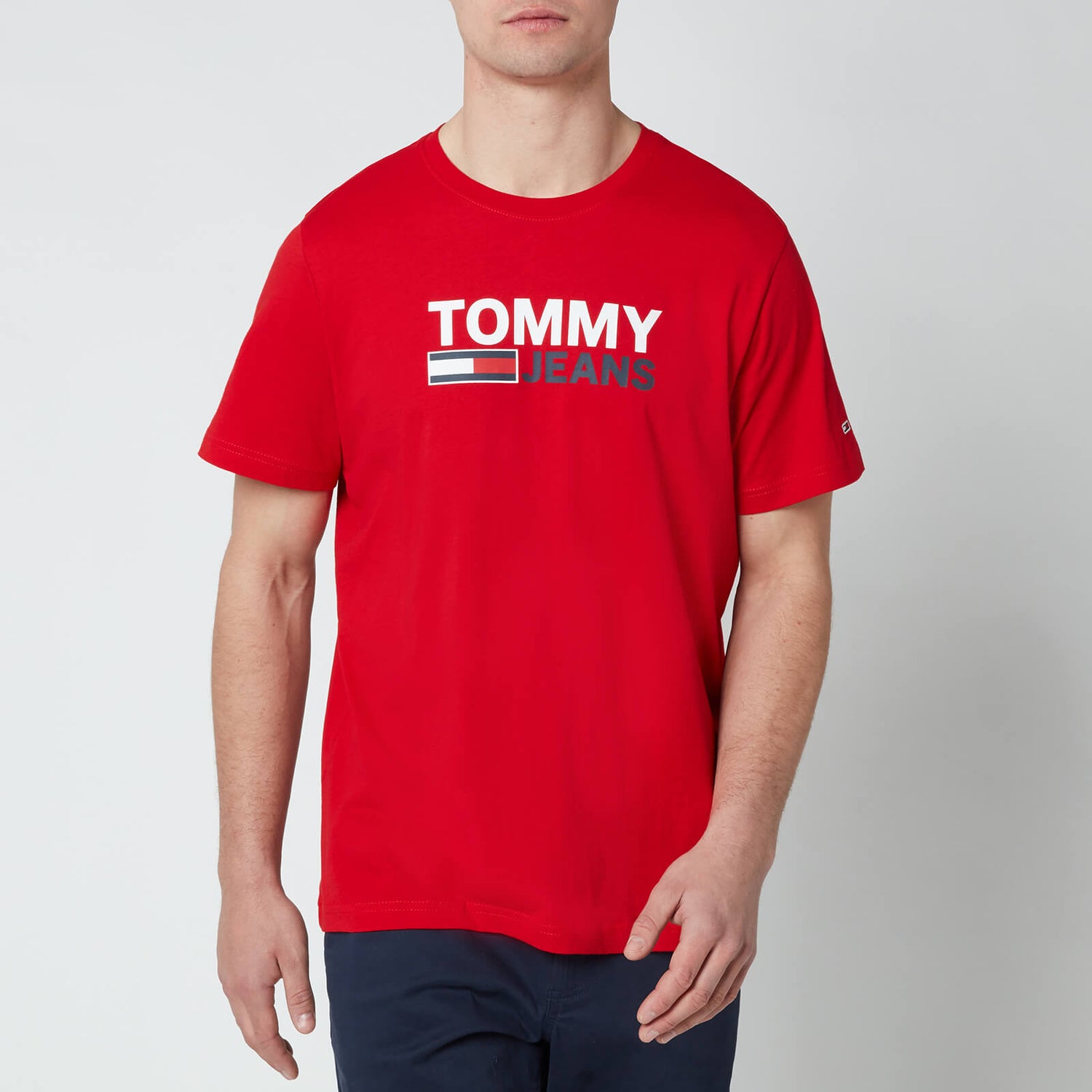 Tommy Jeans Men's Corporation Logo T-Shirt - Deep Crimson