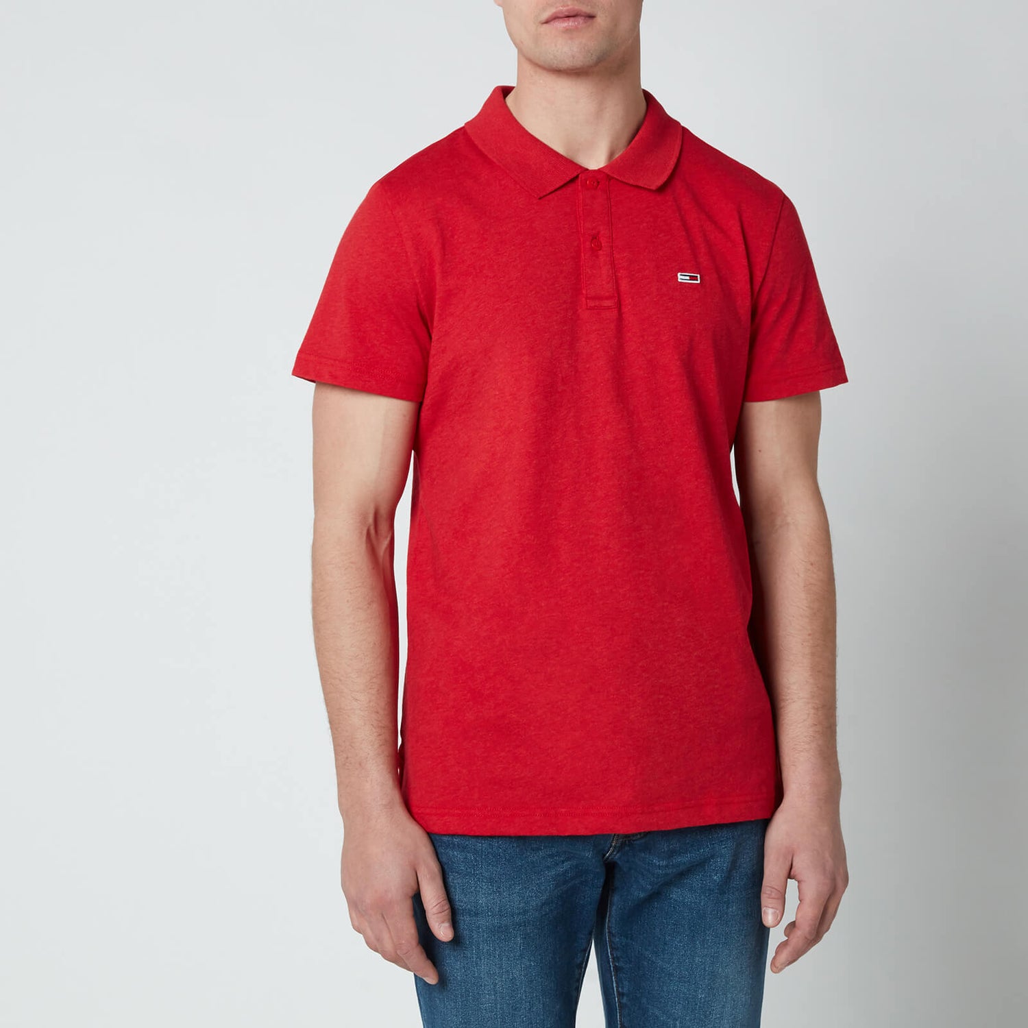 Tommy Jeans Men's Essential Jersey Polo Shirt - Deep Crimson
