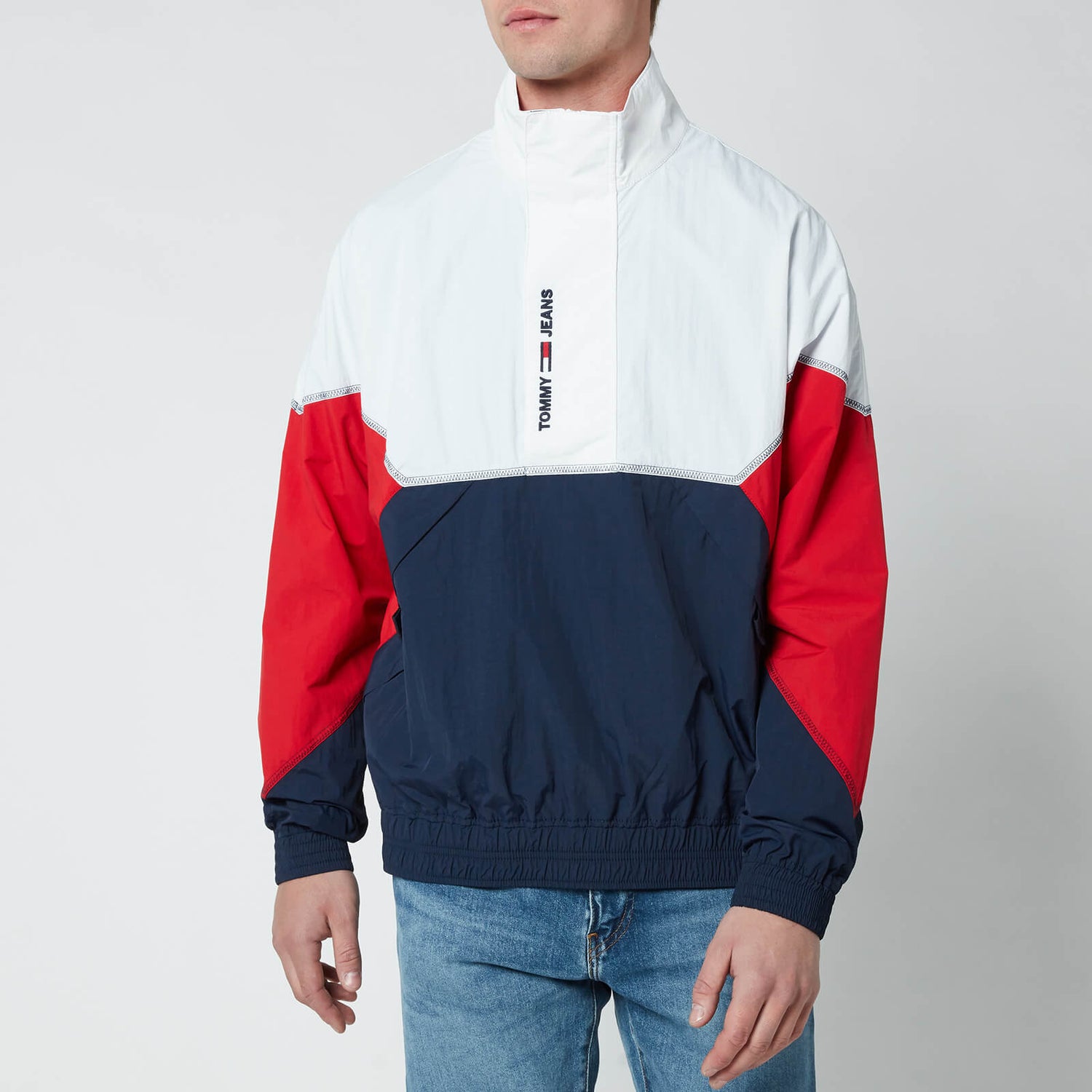 Tommy Jeans Men's Lightweight Popover Jacket - White Multi