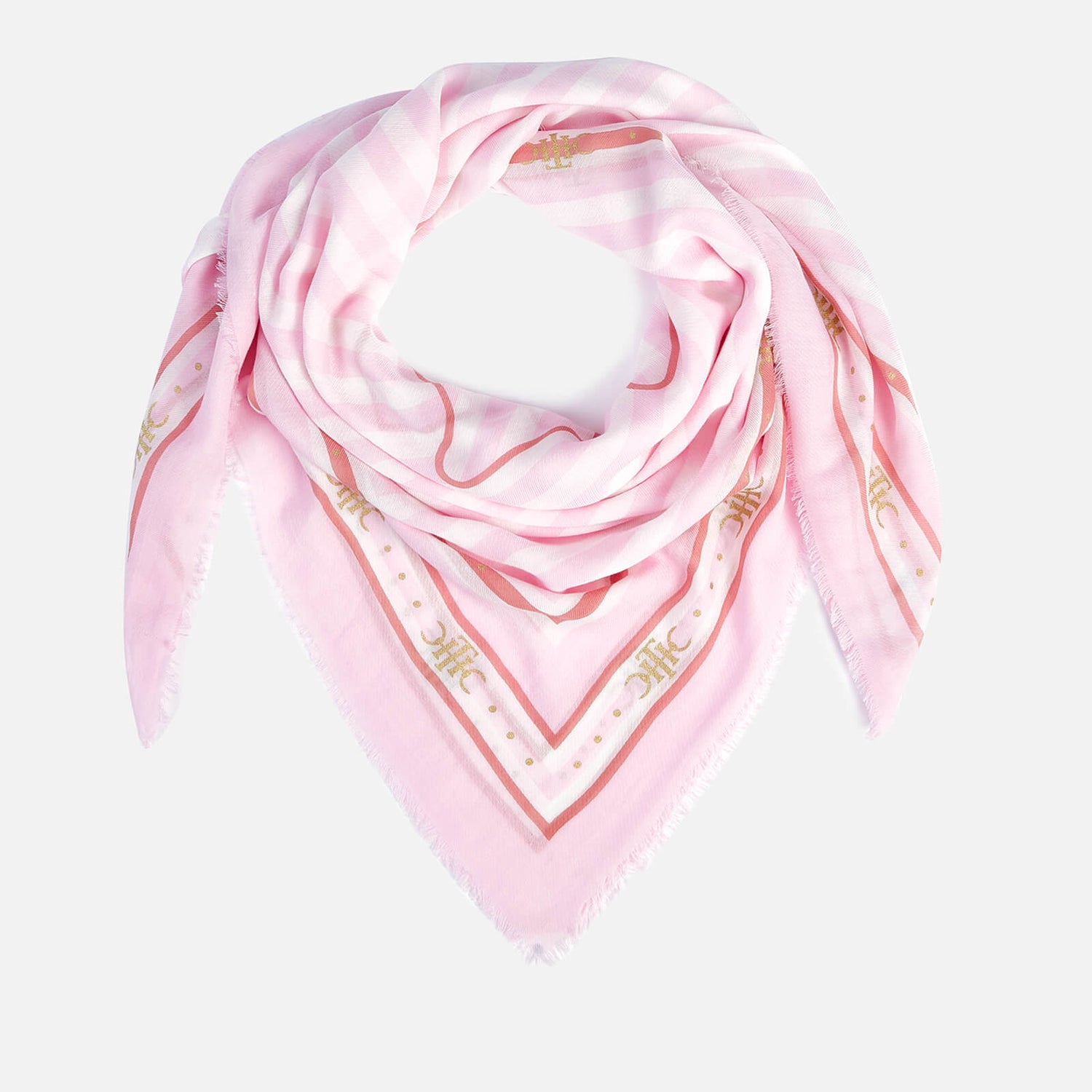 Tommy Hilfiger Women's TH Stripe Square Scarf - Light Pink