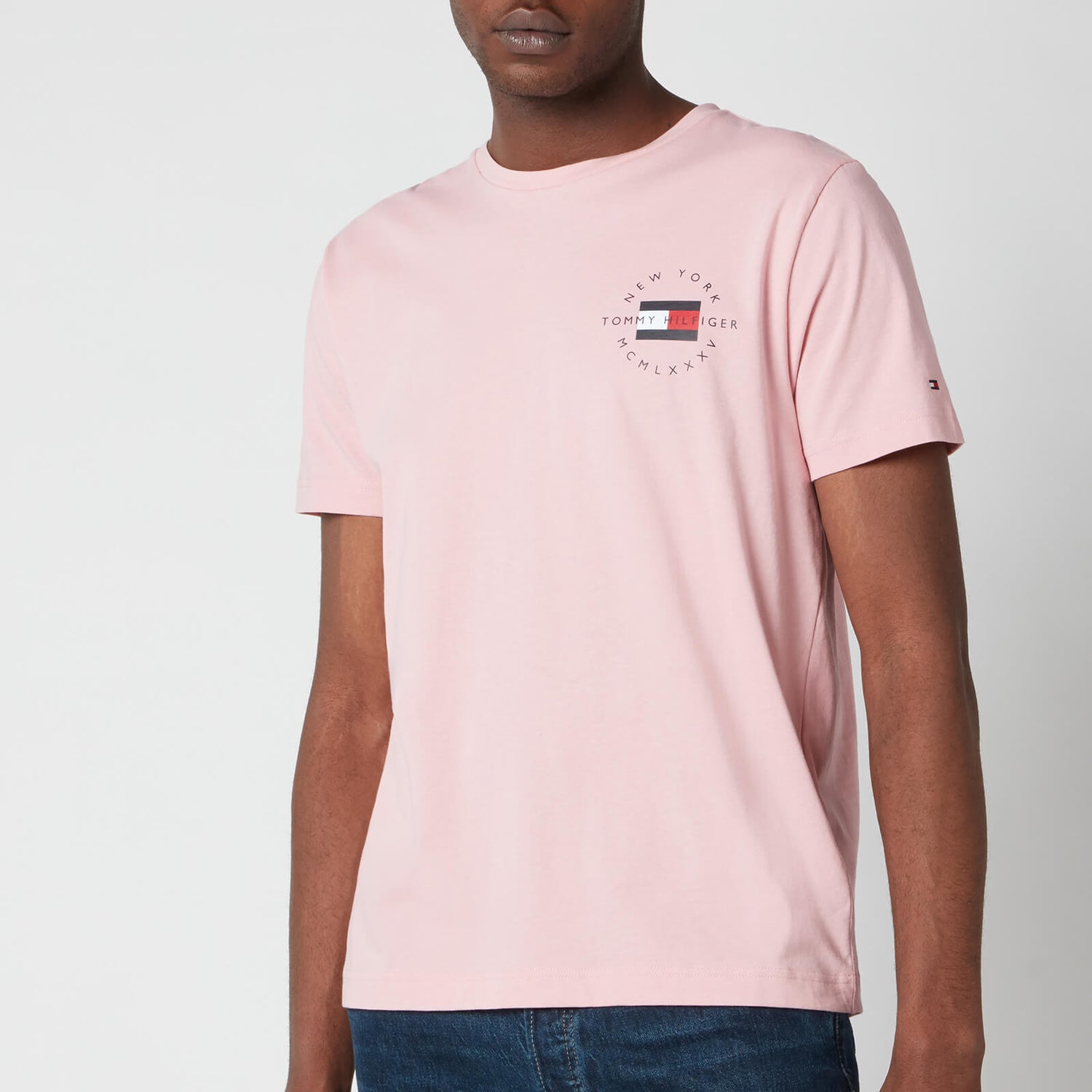 Tommy Hilfiger Men's Chest Circle Corporation T-Shirt - Glacier Pink