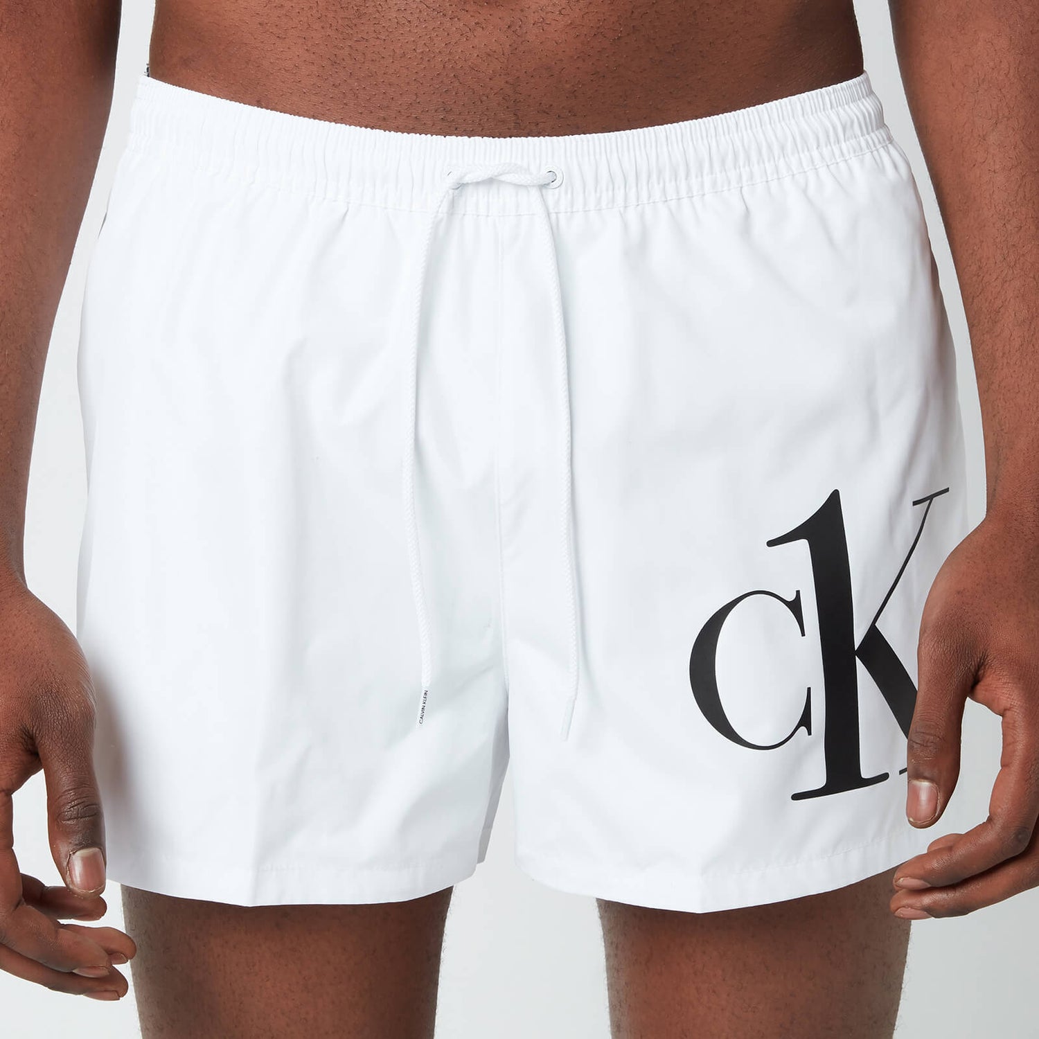 Calvin Klein Men's CK Logo Drawstring Swim Shorts - PVH Classic White