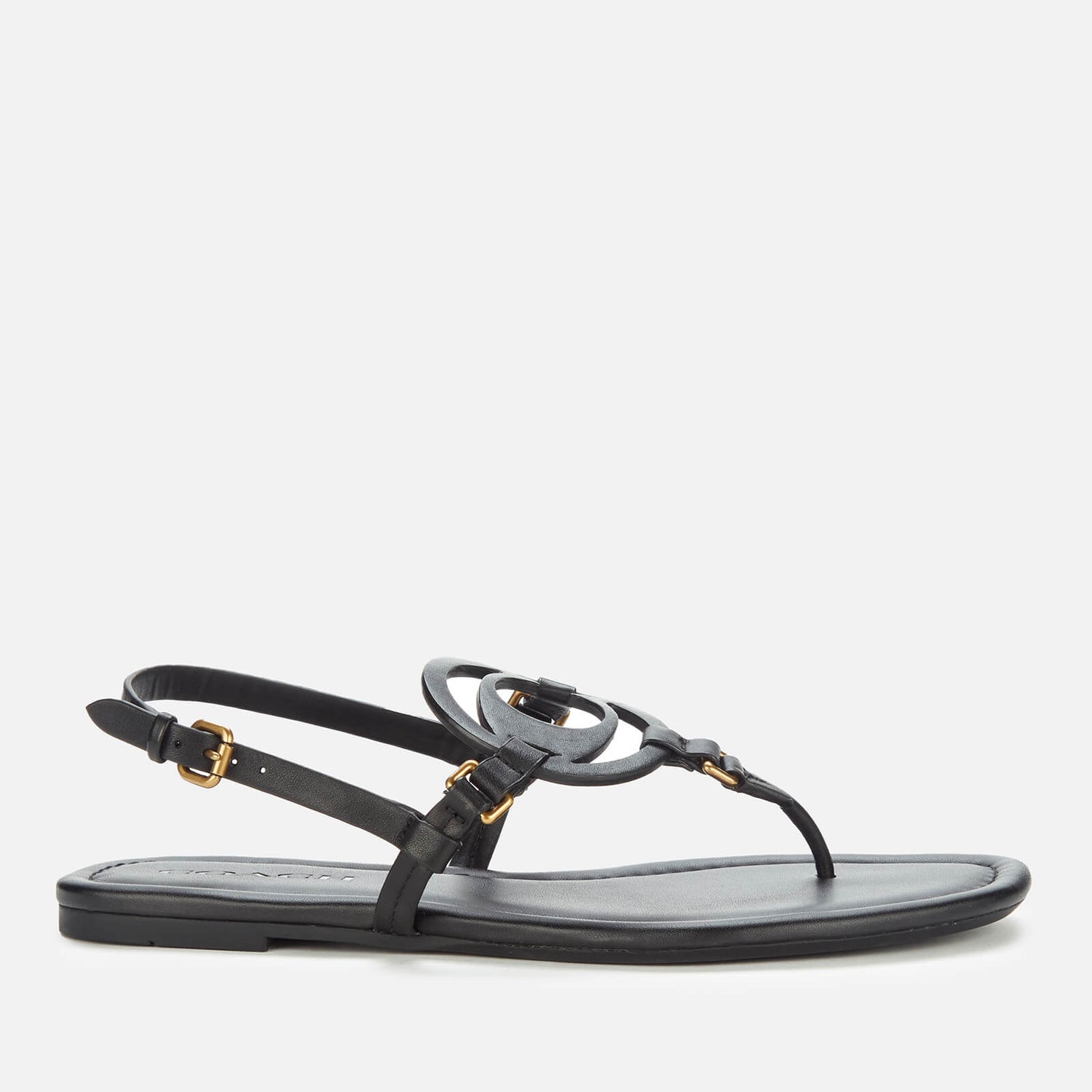 Women's coach flip flops black on sale