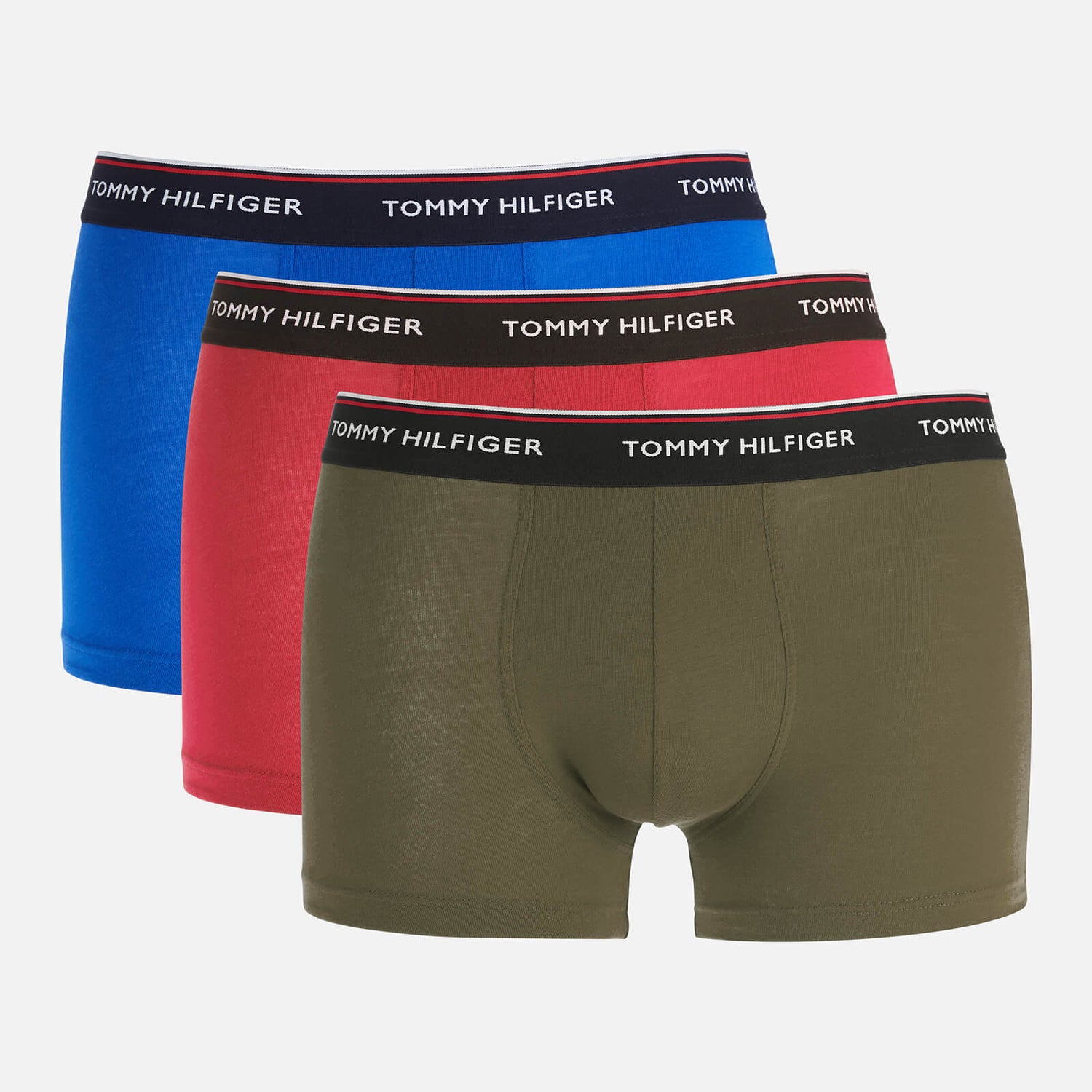 Tommy Hilfiger Men's 3 Pack Trunks - Electric Blue/Red Carmine/Army Green