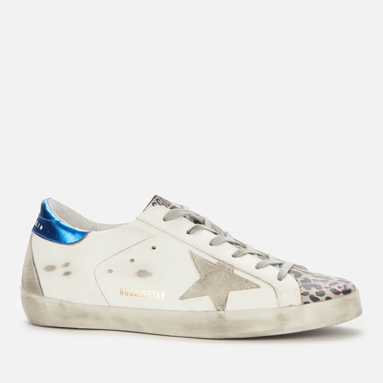 Golden Goose Women's Superstar Leather Trainers - White/Silver/Multi Leopard - UK 4