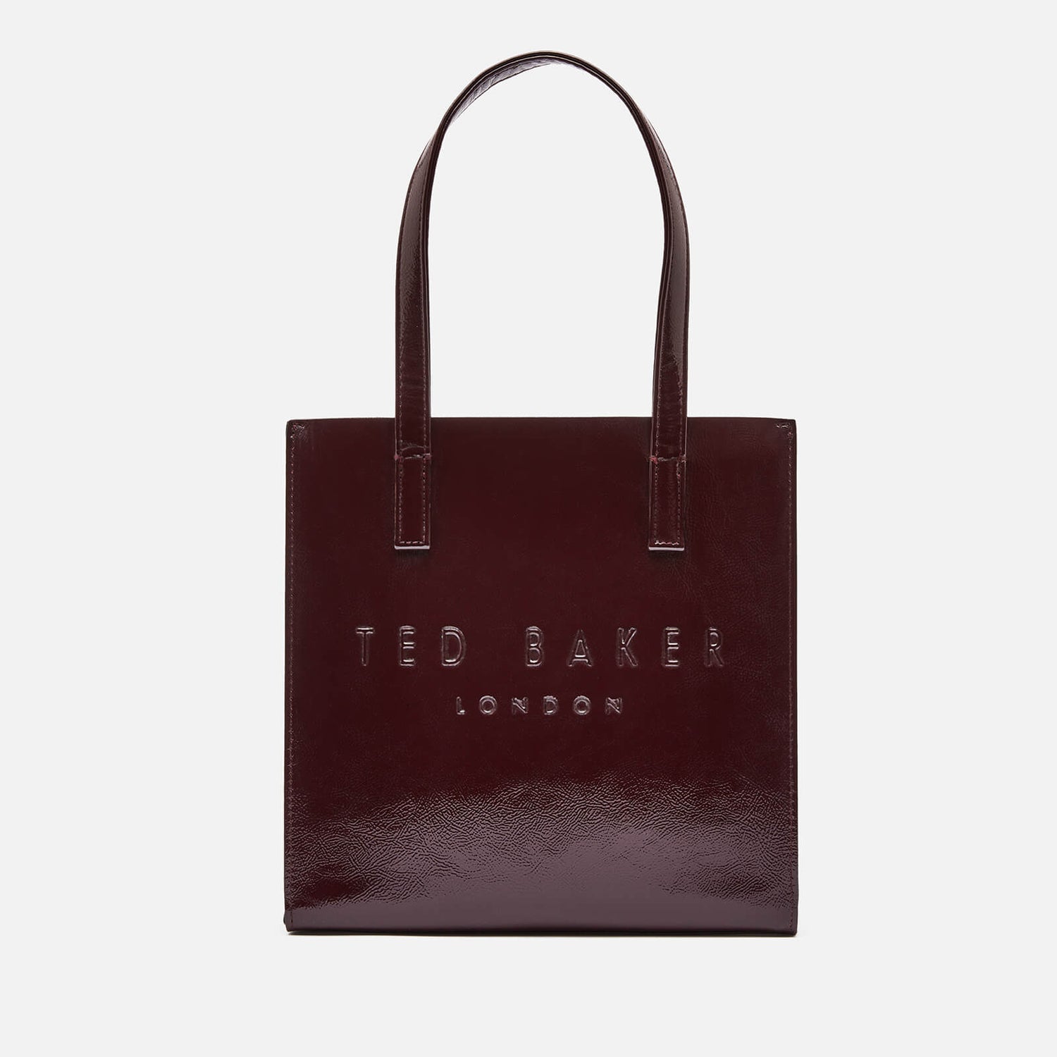 Ted Baker Women's Alicon Crinkle Patent Embossed Small Icon Tote Bag - Deep Purple
