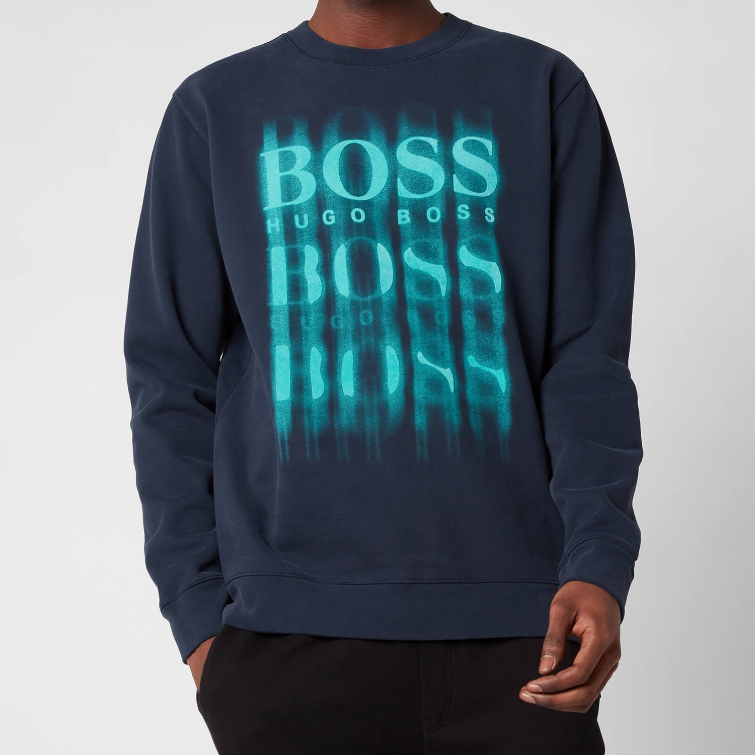 BOSS Casual Men's Wblurry Sweatshirt - Dark Blue