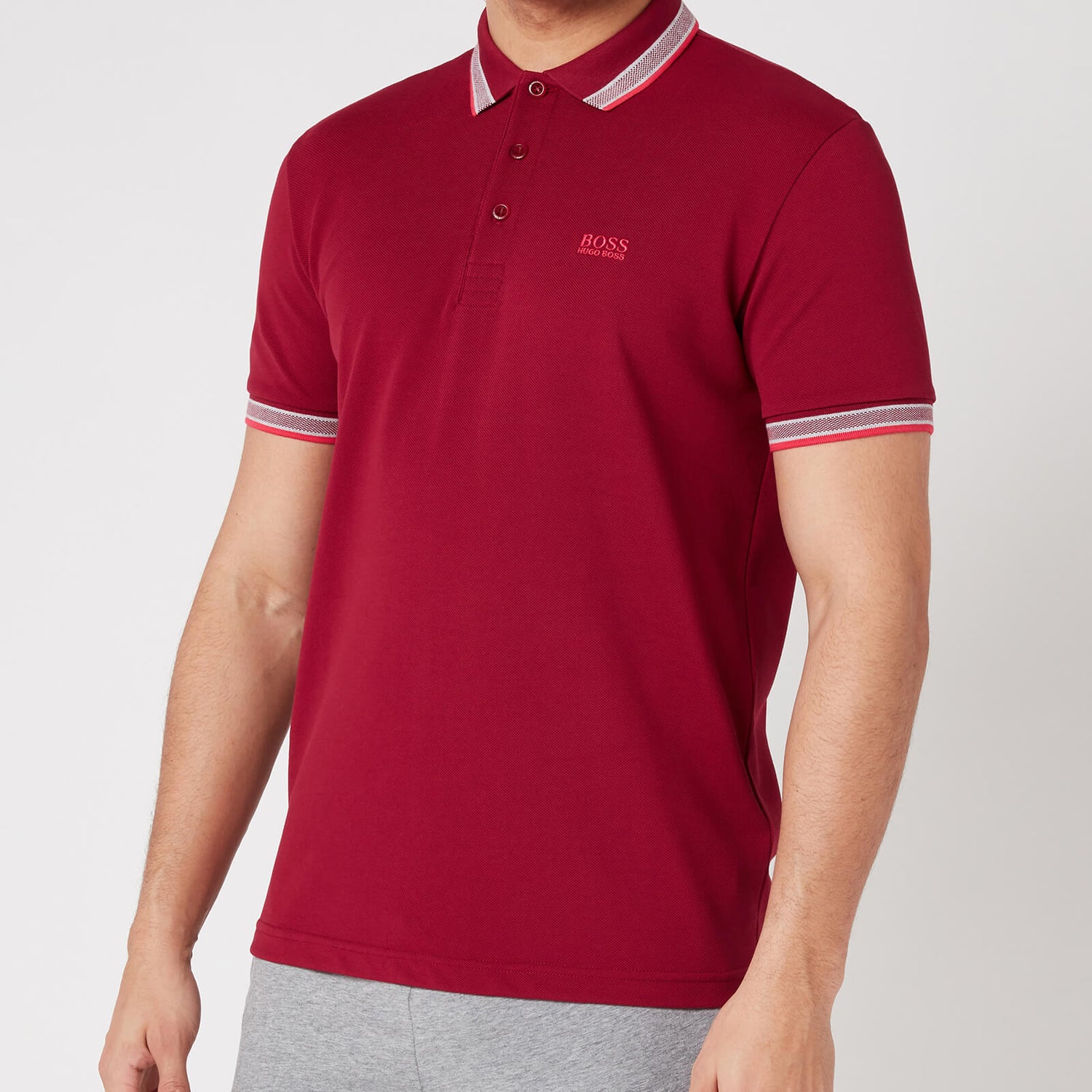 BOSS Athleisure Men's Paddy Pique Polo Shirt - Dark Red