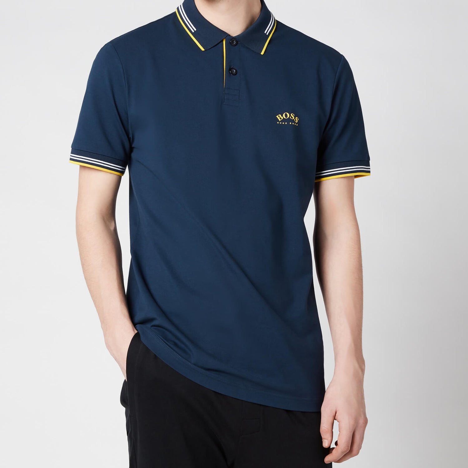 BOSS Athleisure Men's Paul Curved Logo Polo Shirt - Dark Blue