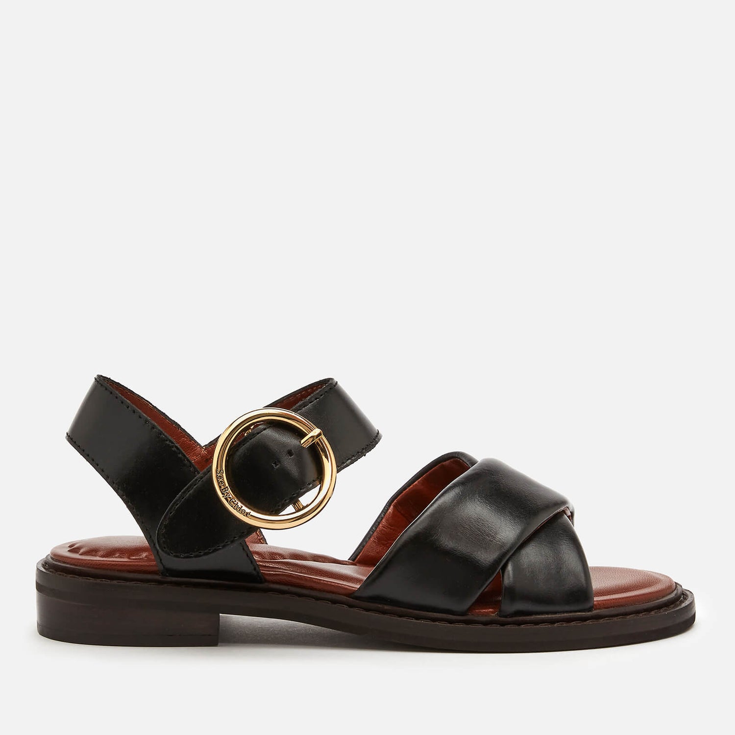 See By Chloé Women's Lyna Leather Flat Sandals - Black - UK 3