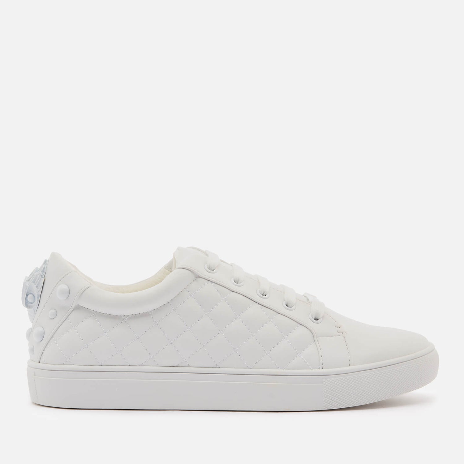 Kurt Geiger London Women's Ludo Drench Leather Quilted Cupsole Trainers - White
