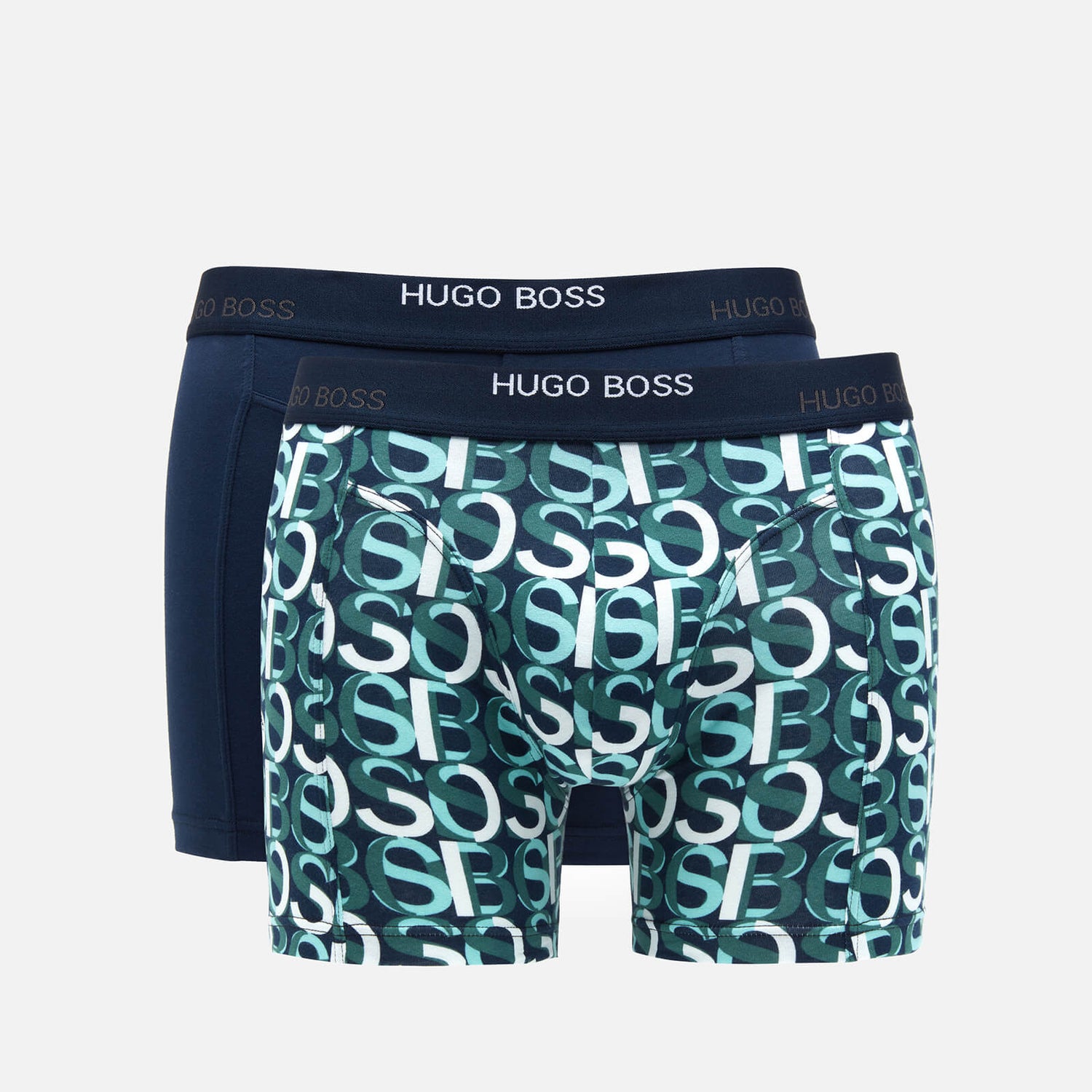 BOSS Bodywear Men's Print Boxer Briefs Two Pack - Open Blue
