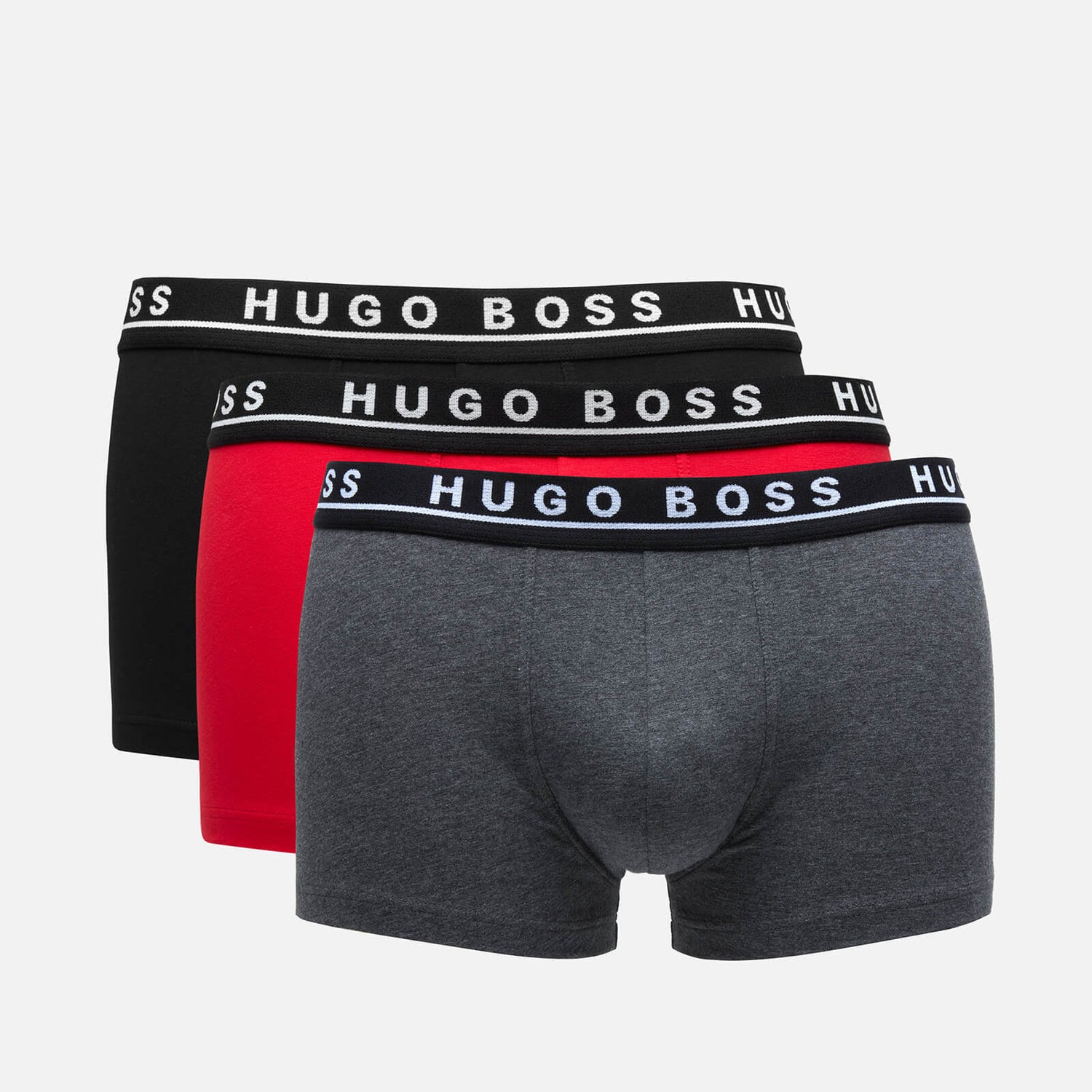 BOSS Bodywear Men's Boxer Shorts Triple Pack - Grey Melange/Red/Black