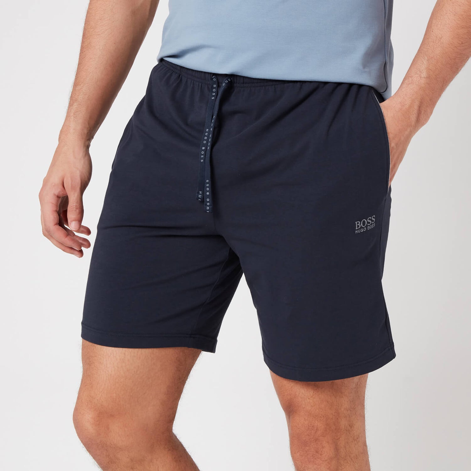 BOSS Loungewear Men's Mix&Match Shorts with Contrast Waistband - Dark Blue
