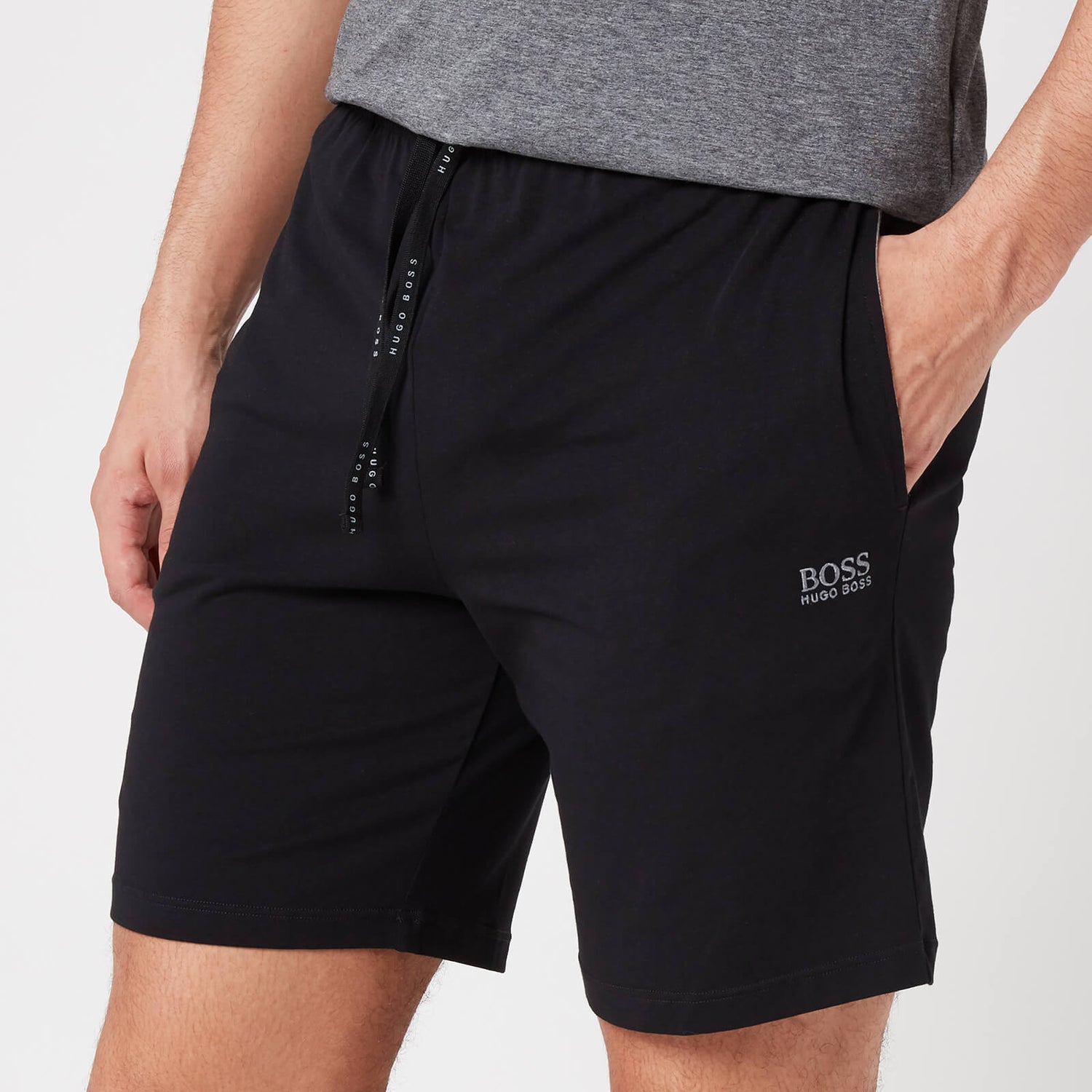 BOSS Loungewear Men's Mix&Match Shorts with Contrast Waistband - Black