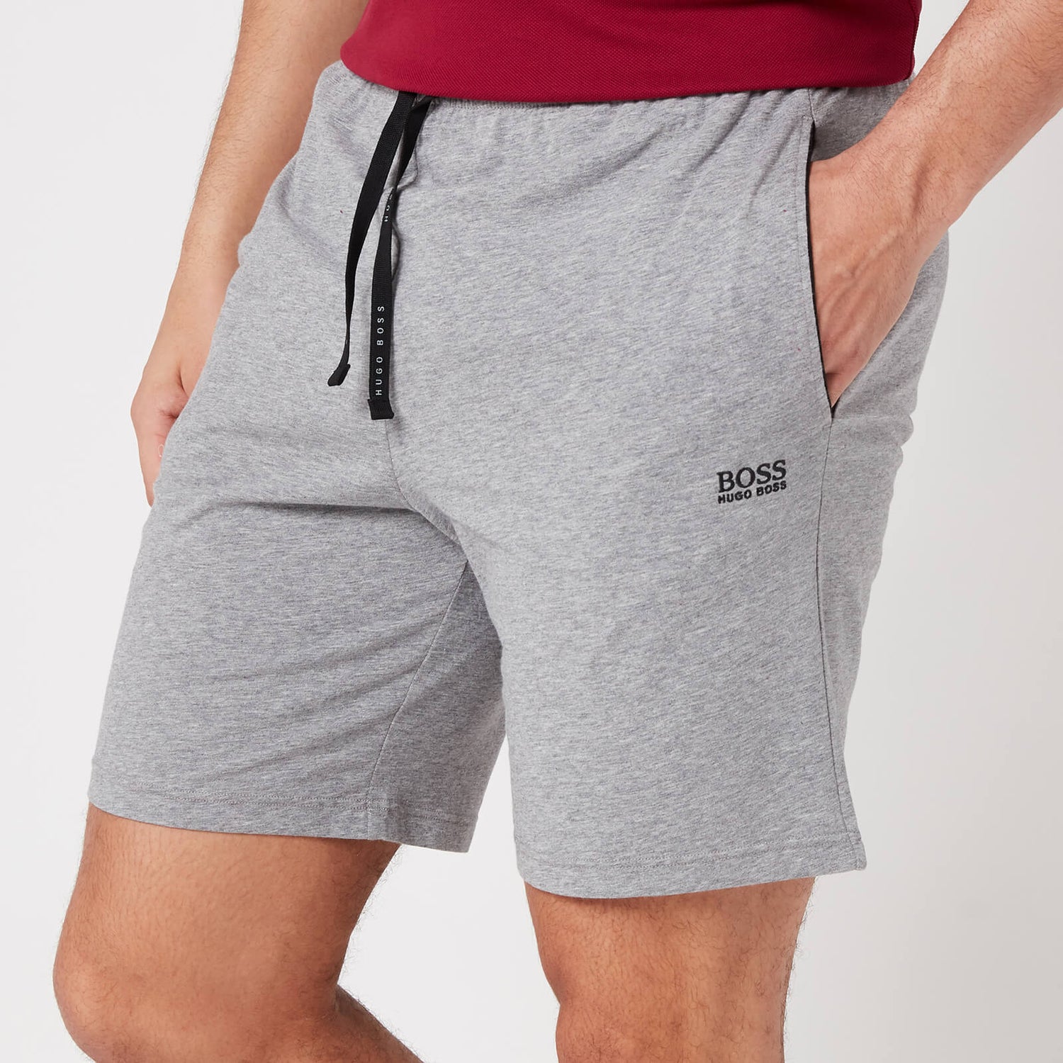 BOSS Loungewear Men's Mix&Match Shorts with Contrast Waistband - Medium Grey