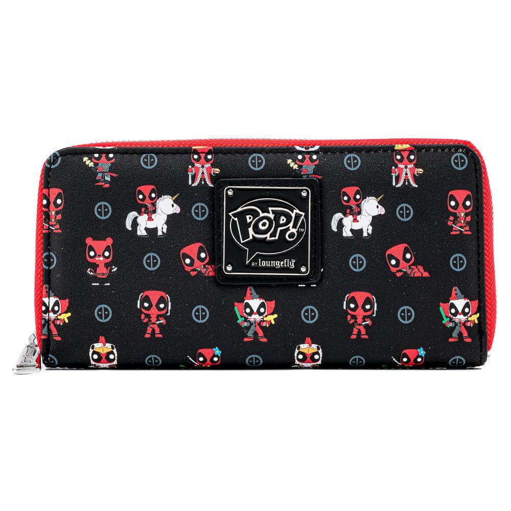 Pop By Loungefly Marvel Deadpool 30th Anniversary AOP Zip Around Wallet