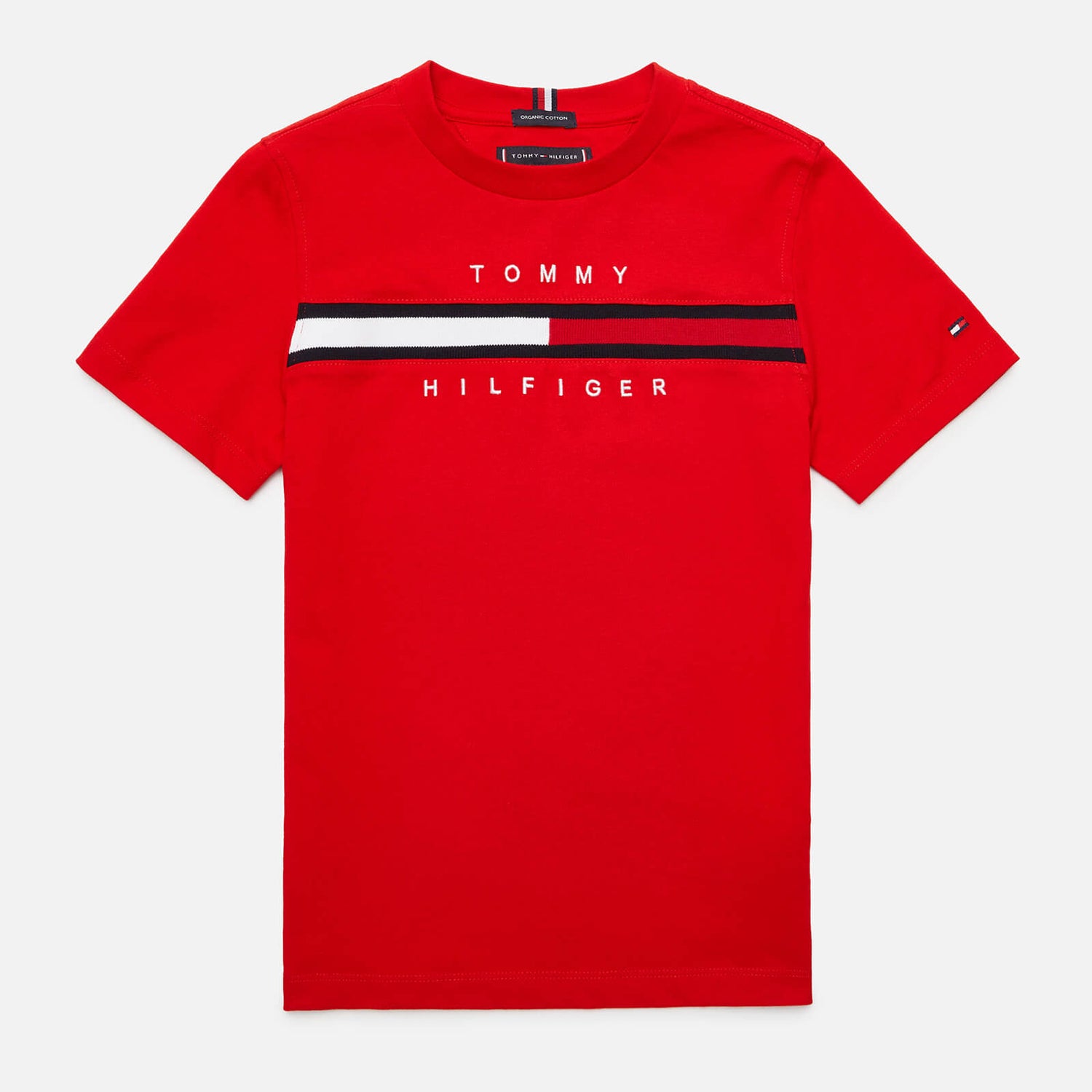 Tommy Hilfiger Boys' Flag Rib Insert T-Shirt - Deep Crimson