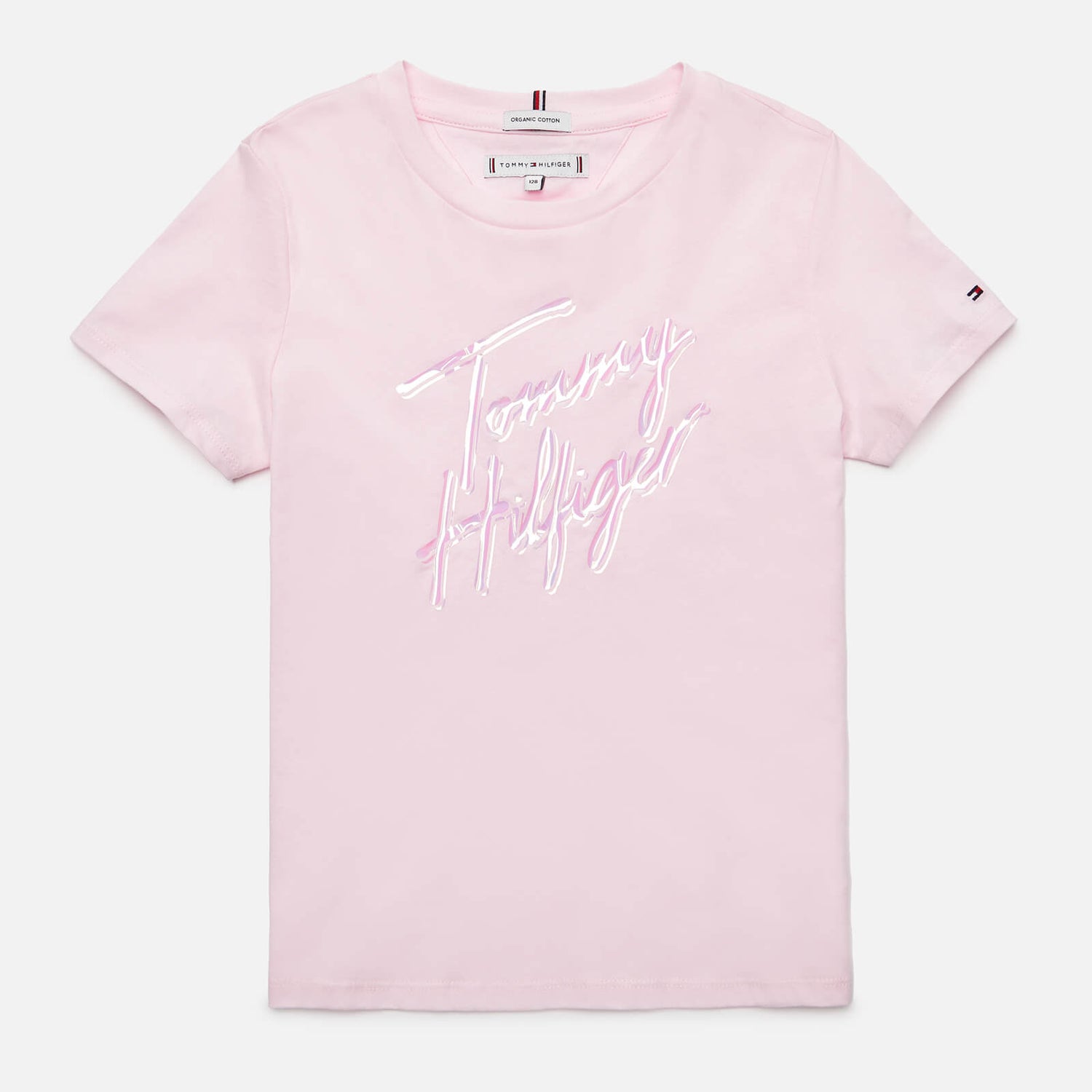 Tommy Hilfiger Girls' Script Print T-Shirt - Pink Breeze