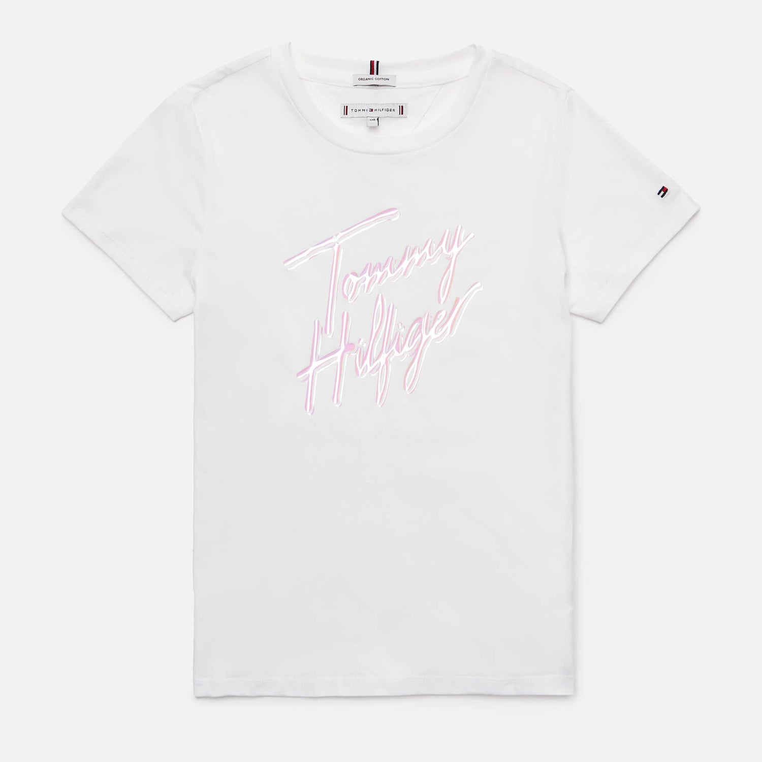 Tommy Hilfiger Girls' Script Print T-Shirt - White