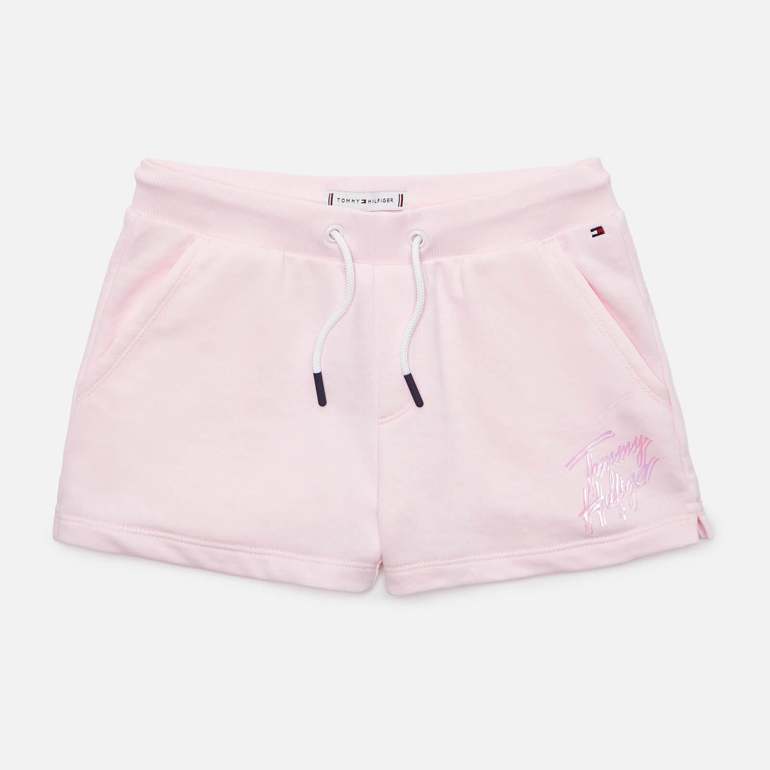 Tommy Hilfiger Girls' Script Print Sweat Shorts - Pink Breeze