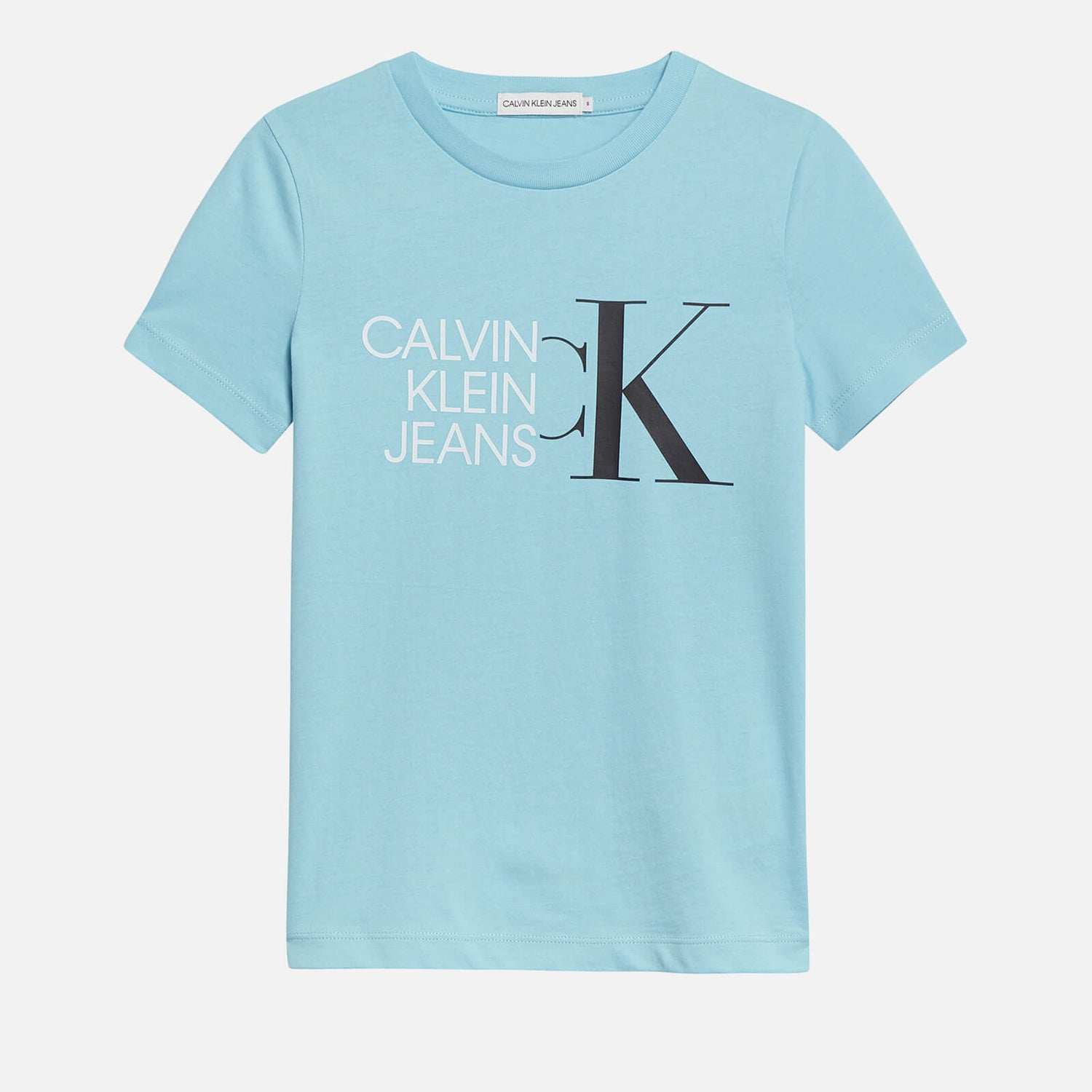 Calvin Klein Jeans Boys' Hybrid Logo Fitted T-Shirt - Bright Sky