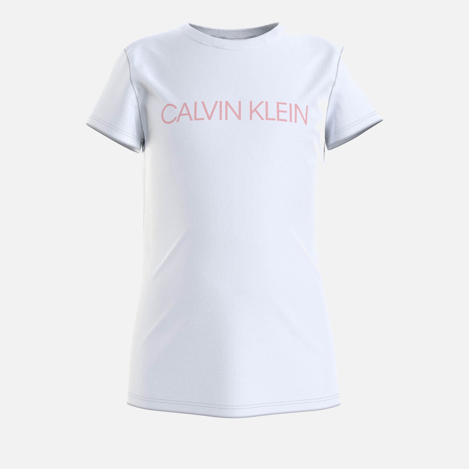 Calvin Klein Jeans Girl's Institutional Slim T-Shirt - White/Sand Rose