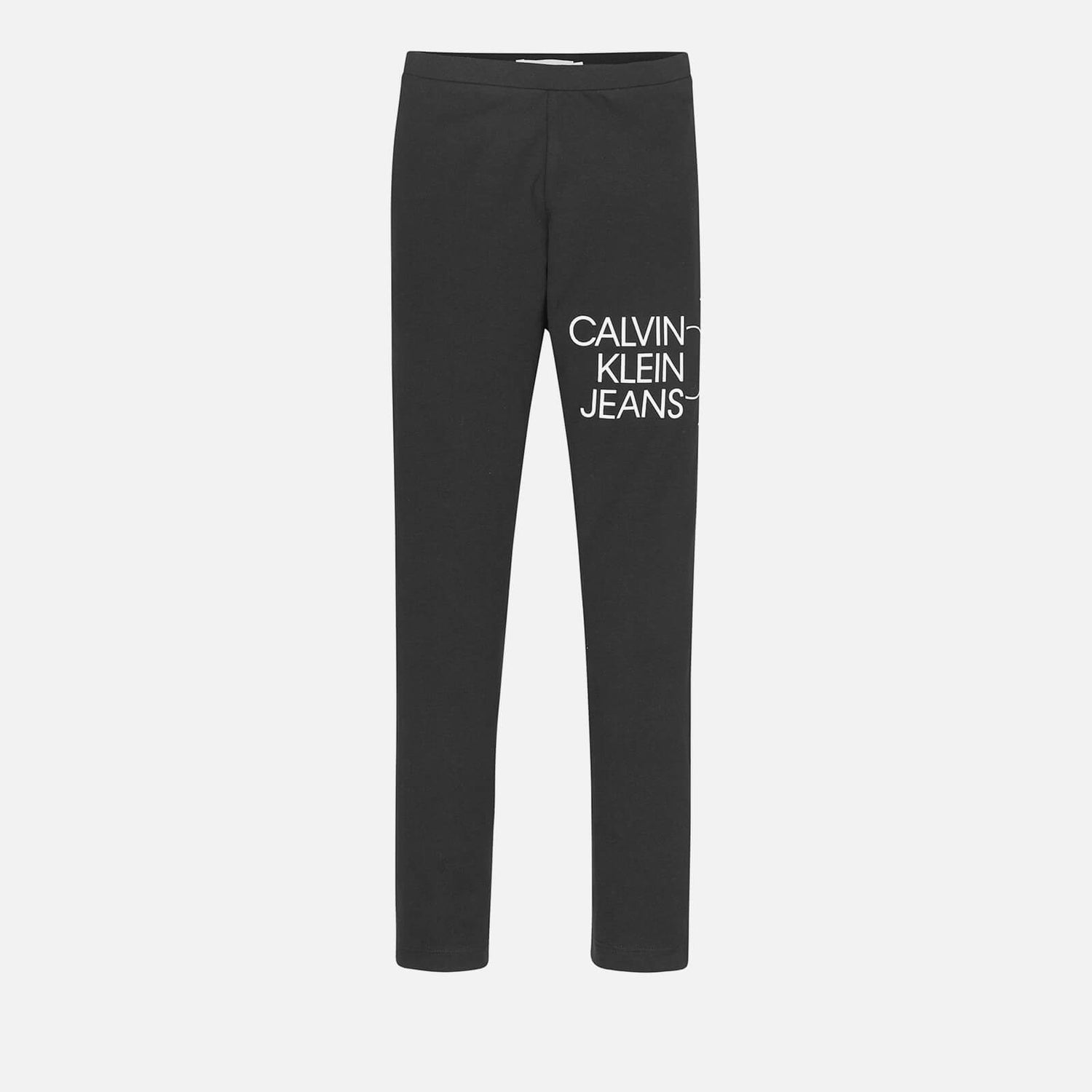 Calvin Klein Jeans Girls' Hybrid Logo Leggings - Black