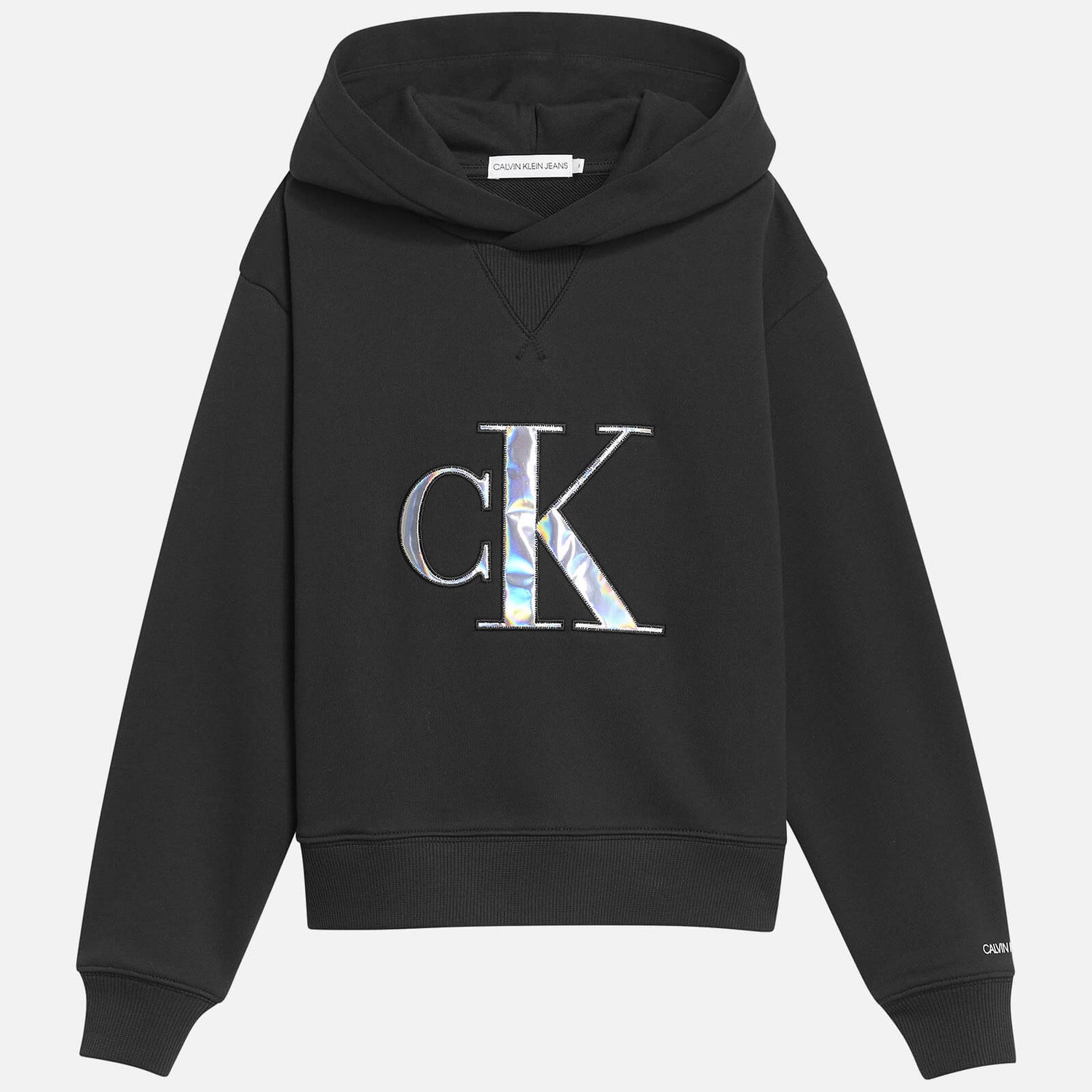 Calvin Klein Jeans Girl's Monogram Applique Hoodie - Black