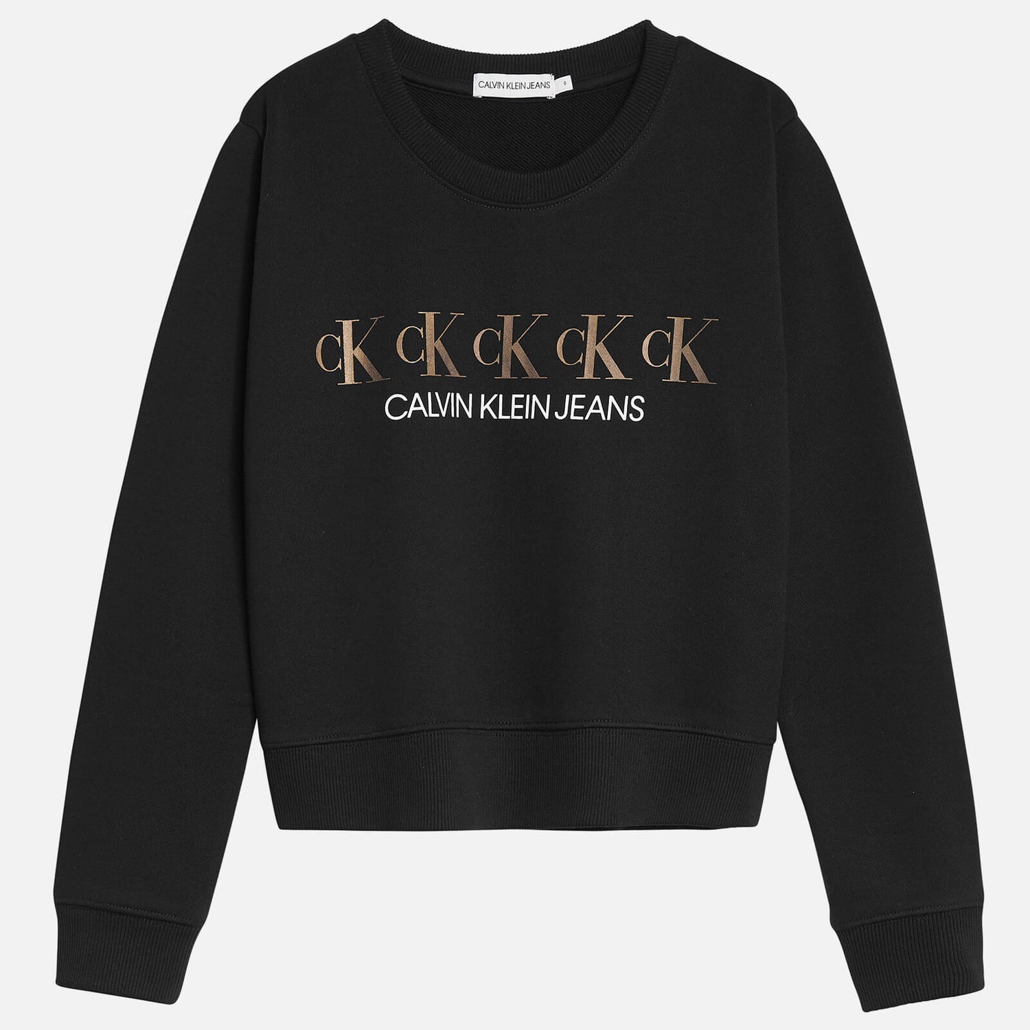 Calvin Klein Jeans Girl's Ck Repeat Foil Sweatshirt - Black