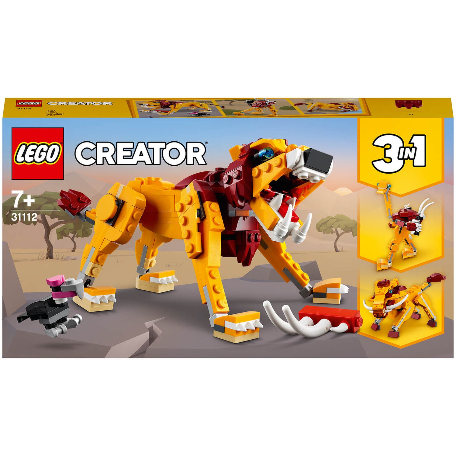 LEGO Creator: 3 in 1 Wild Lion Building Set (31112)