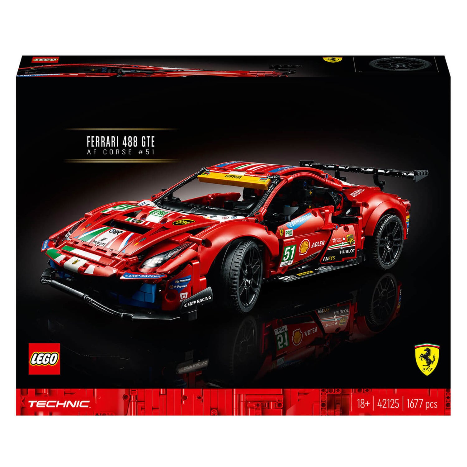 LEGO Technic: Ferrari 488 GTE “AF Corse #51” Sportwagen, Auto Set (42125)