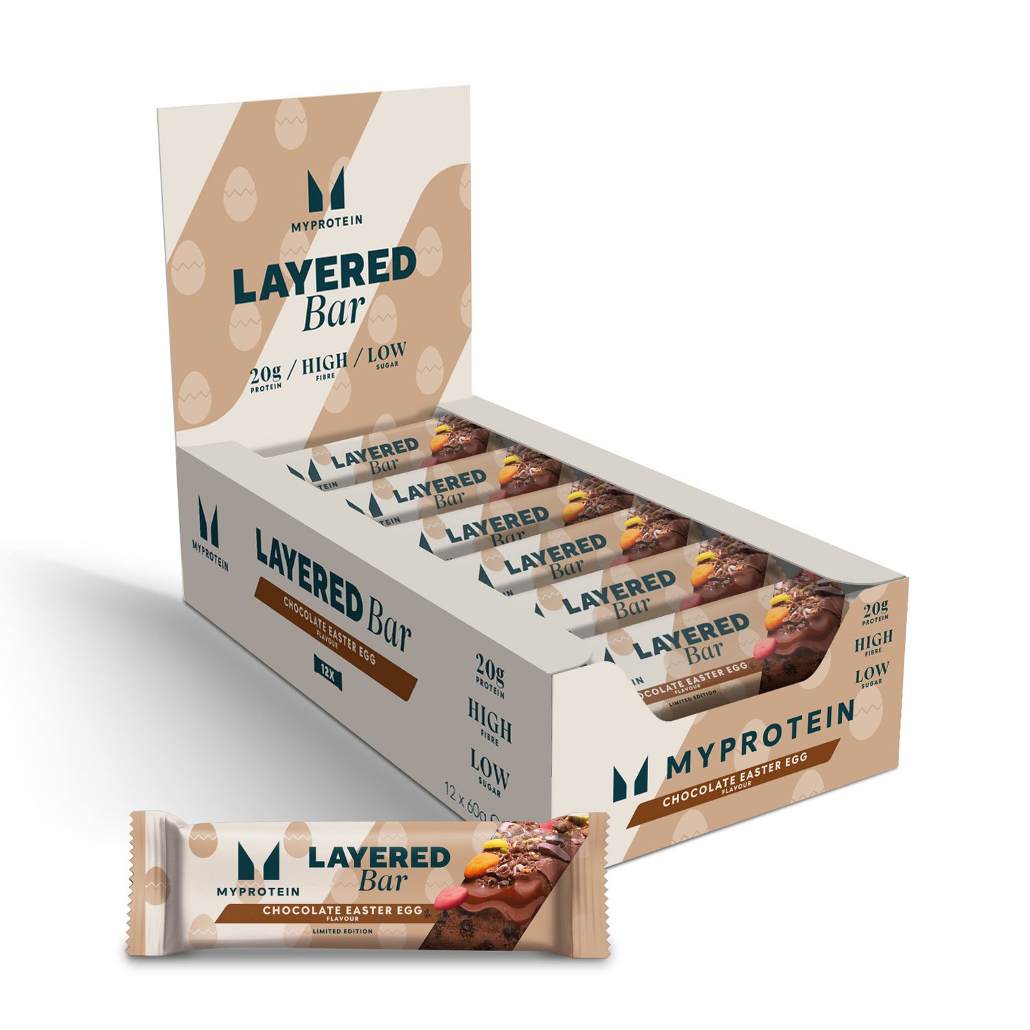 Layered Protein Bar - 12 x 60g - Limited Edition - Milk Choc Easter Egg