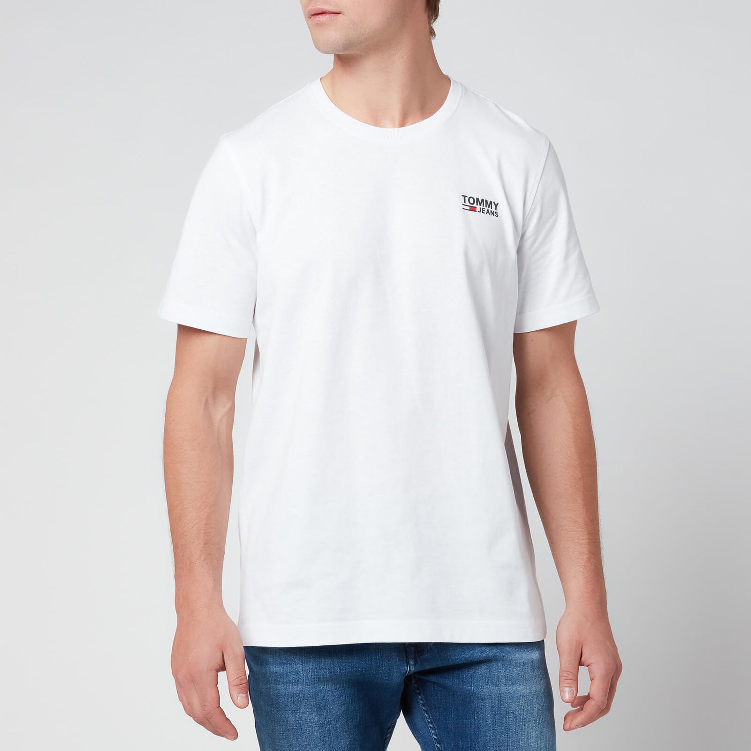 Tommy Jeans Men's Regular Corporate Logo T-Shirt - White - M