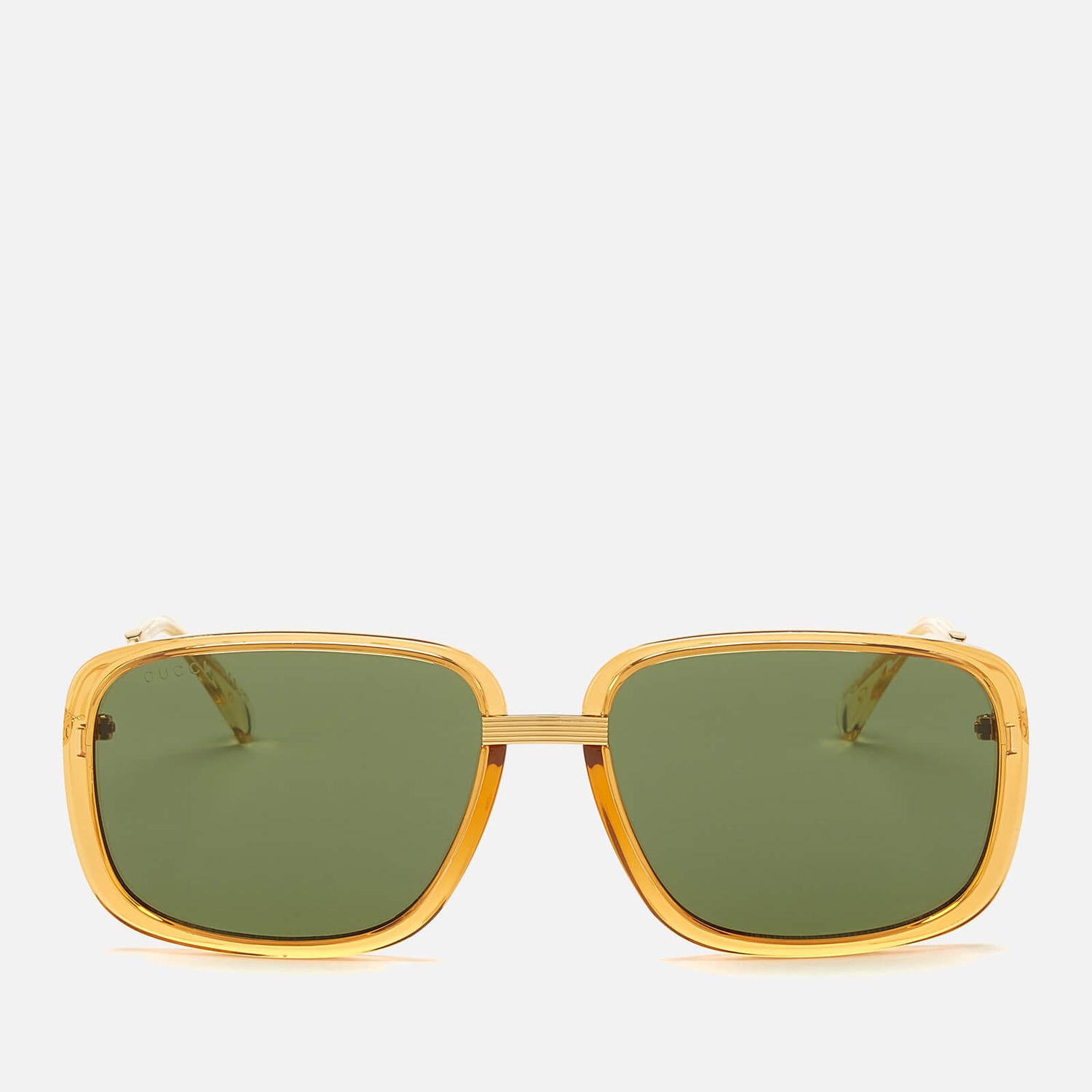 Gucci Men's Metal Frame Sunglasses - Shiny Yellow Gold/Transparent Amber