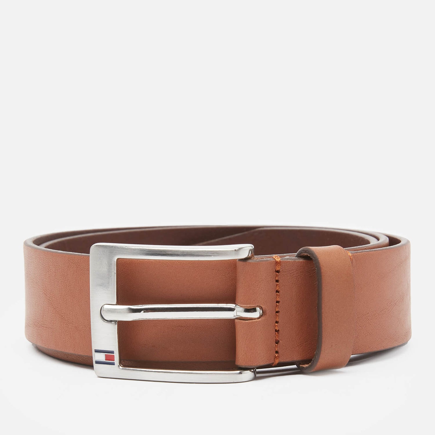 Tommy Hilfiger Men's New Aly 3.5 Leather Belt - Dark Tan